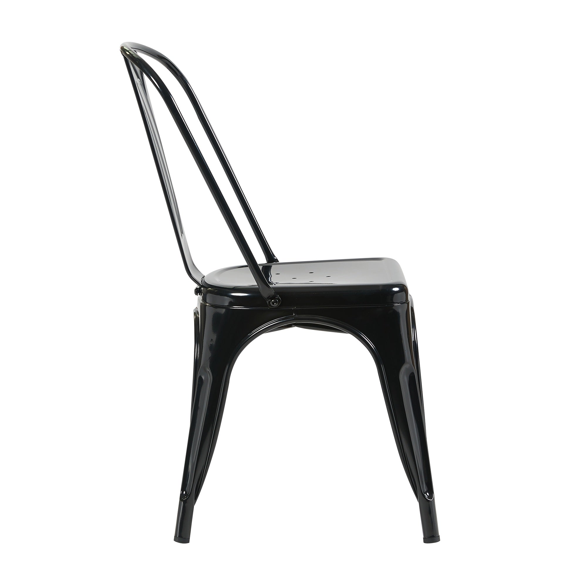 Auberge Set of Four Black Metal Dining Chairs