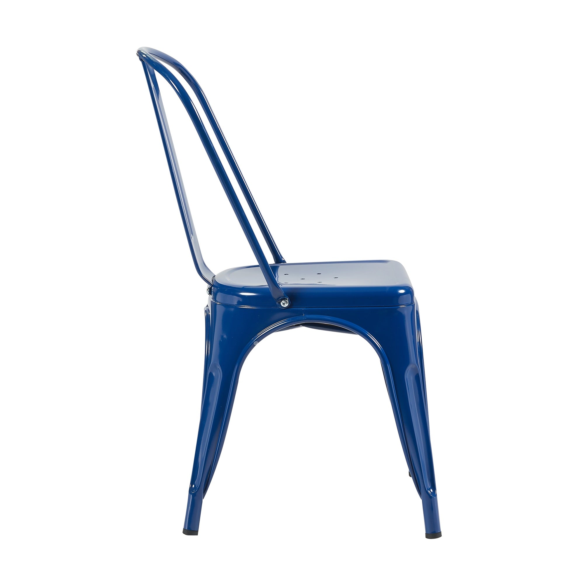 Auberge Set of Four Blue Metal Dining Chairs