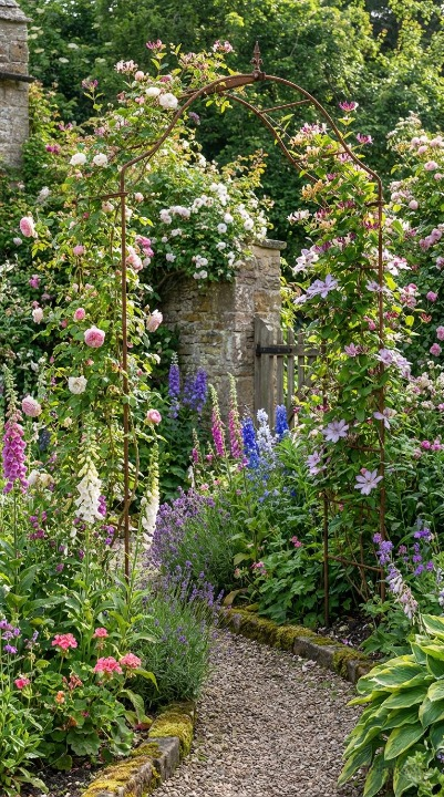 Arcadia Round Steel Bare Steel Garden Arch Made in the UK