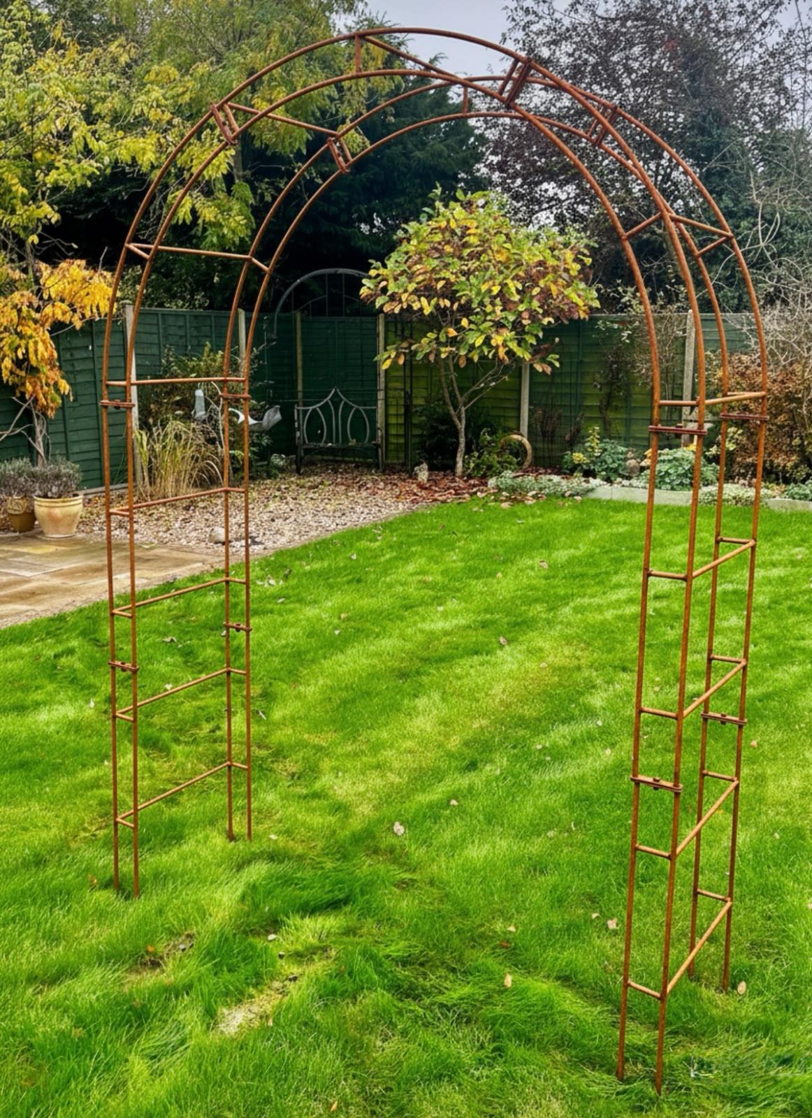Paris Round Steel Bare Steel Garden Arch Made in the UK