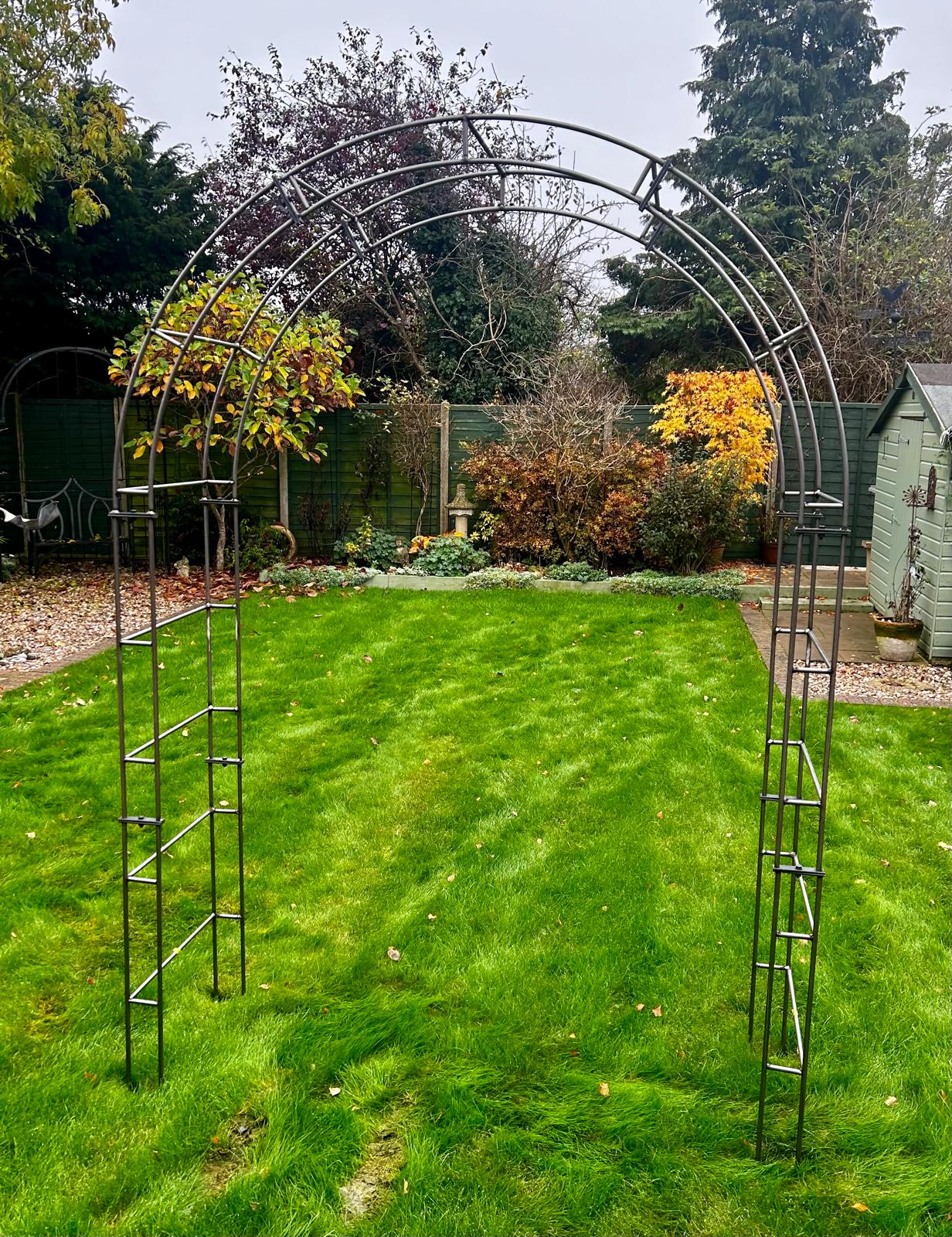 Paris Round Steel Black Steel Garden Arch Made in the UK