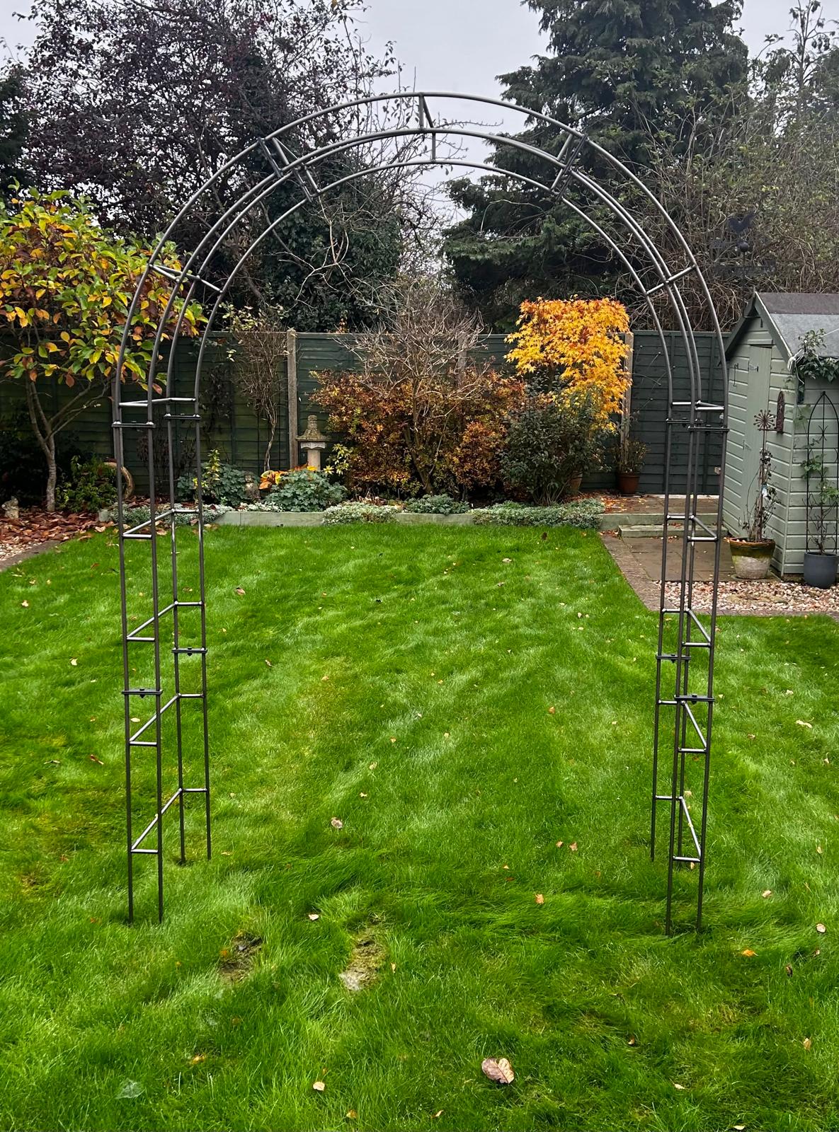 Paris Round Steel Black Steel Garden Arch Made in the UK