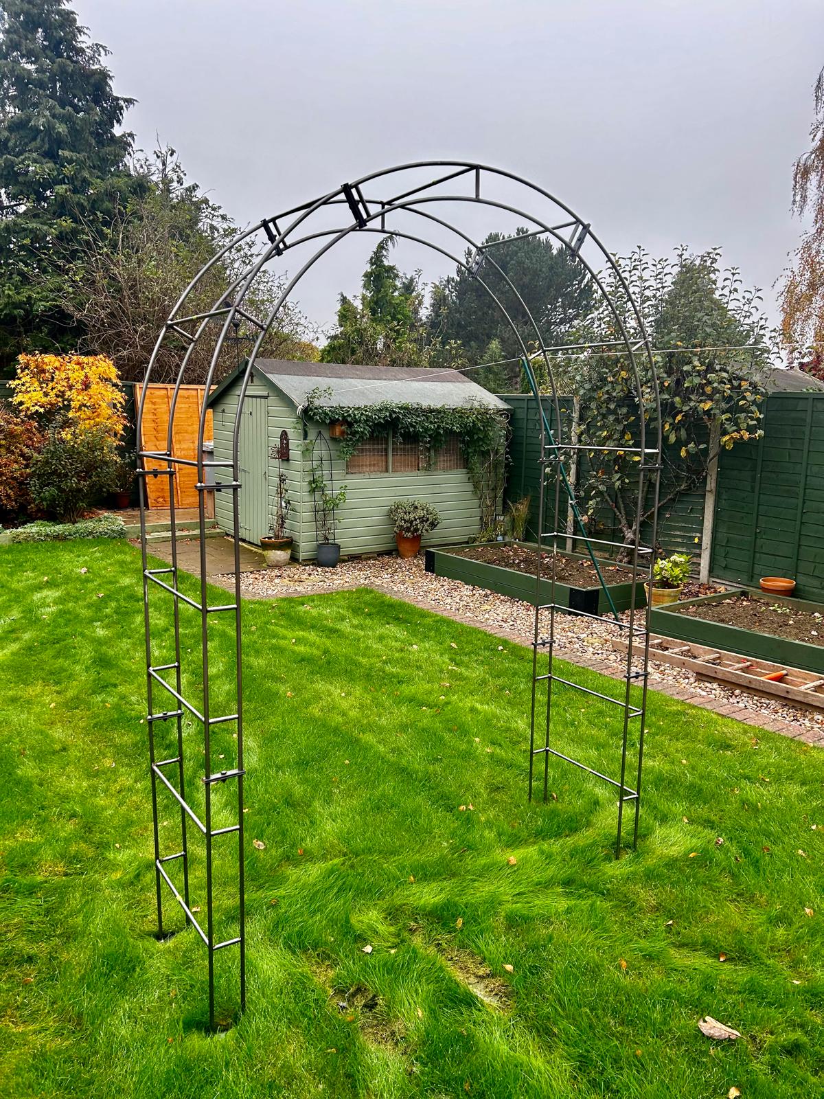 Paris Round Steel Black Steel Garden Arch Made in the UK