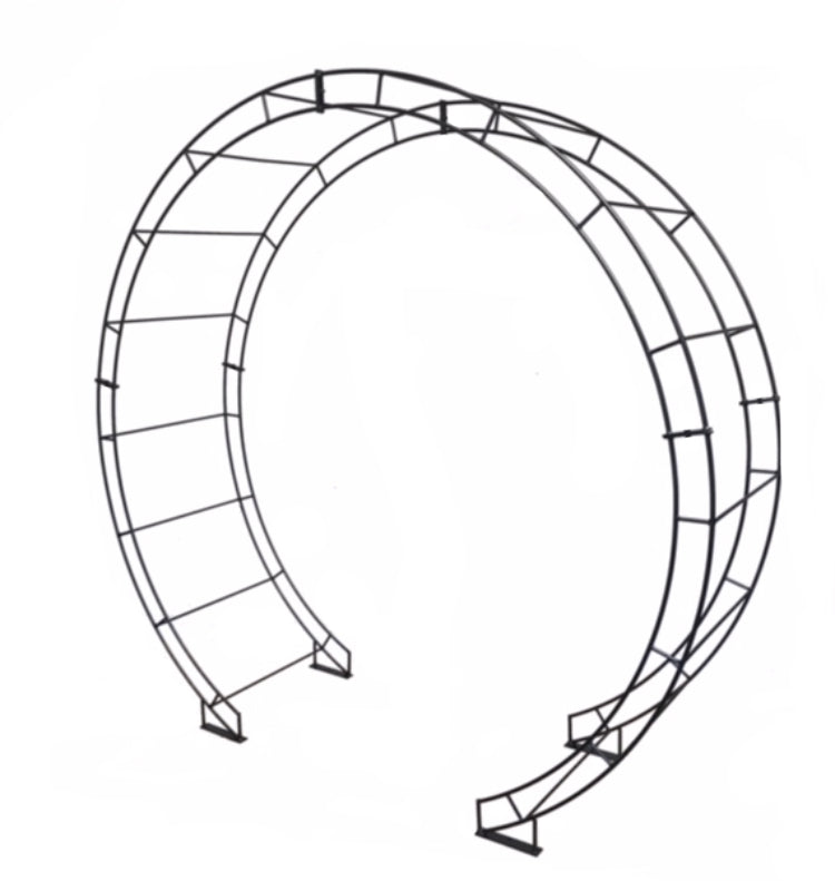 Round Steel Black Steel Garden Arch Made in the UK - The Orchard Home and Gifts