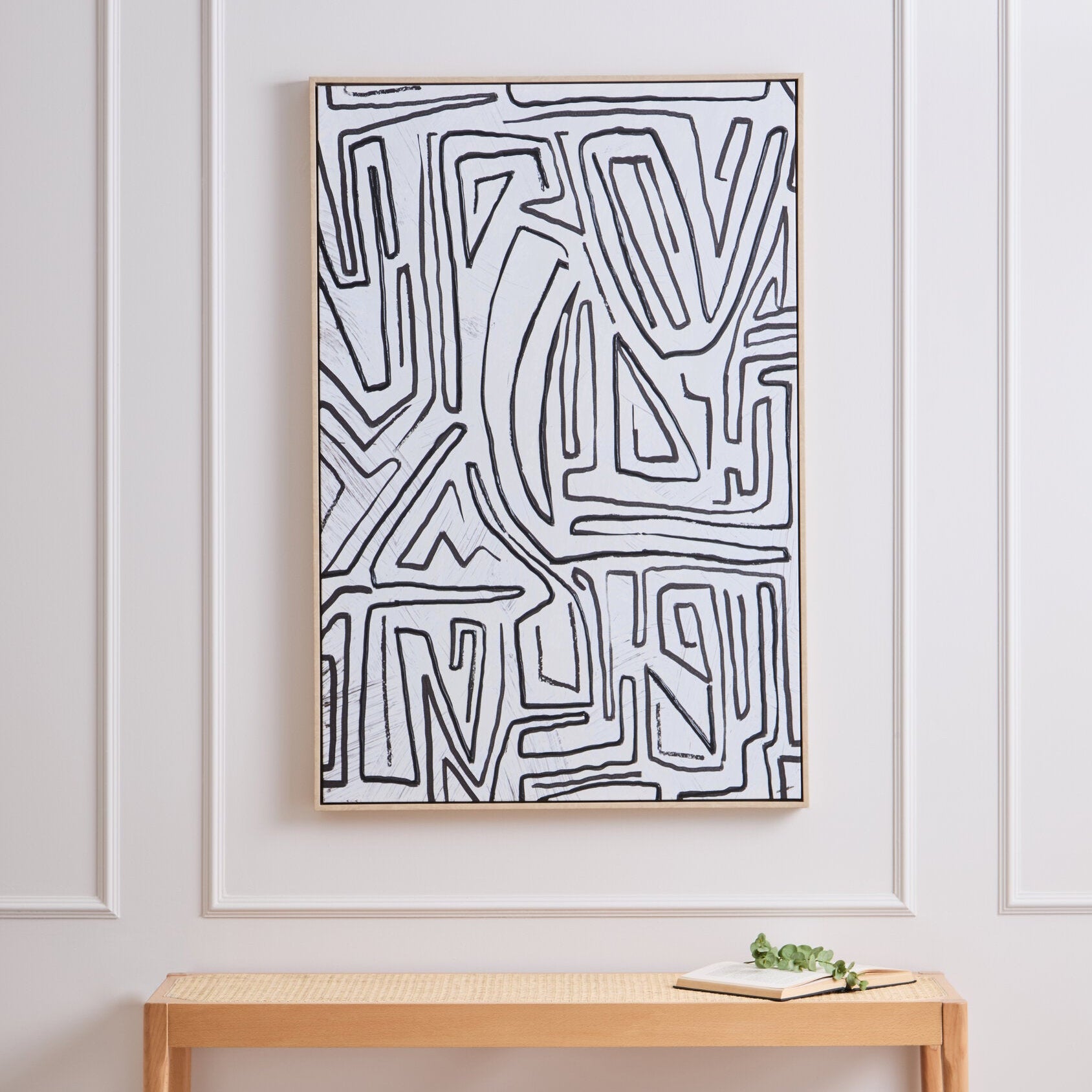 Abstract Black and Cream Canvas Wall Art - The Orchard Home and Gifts
