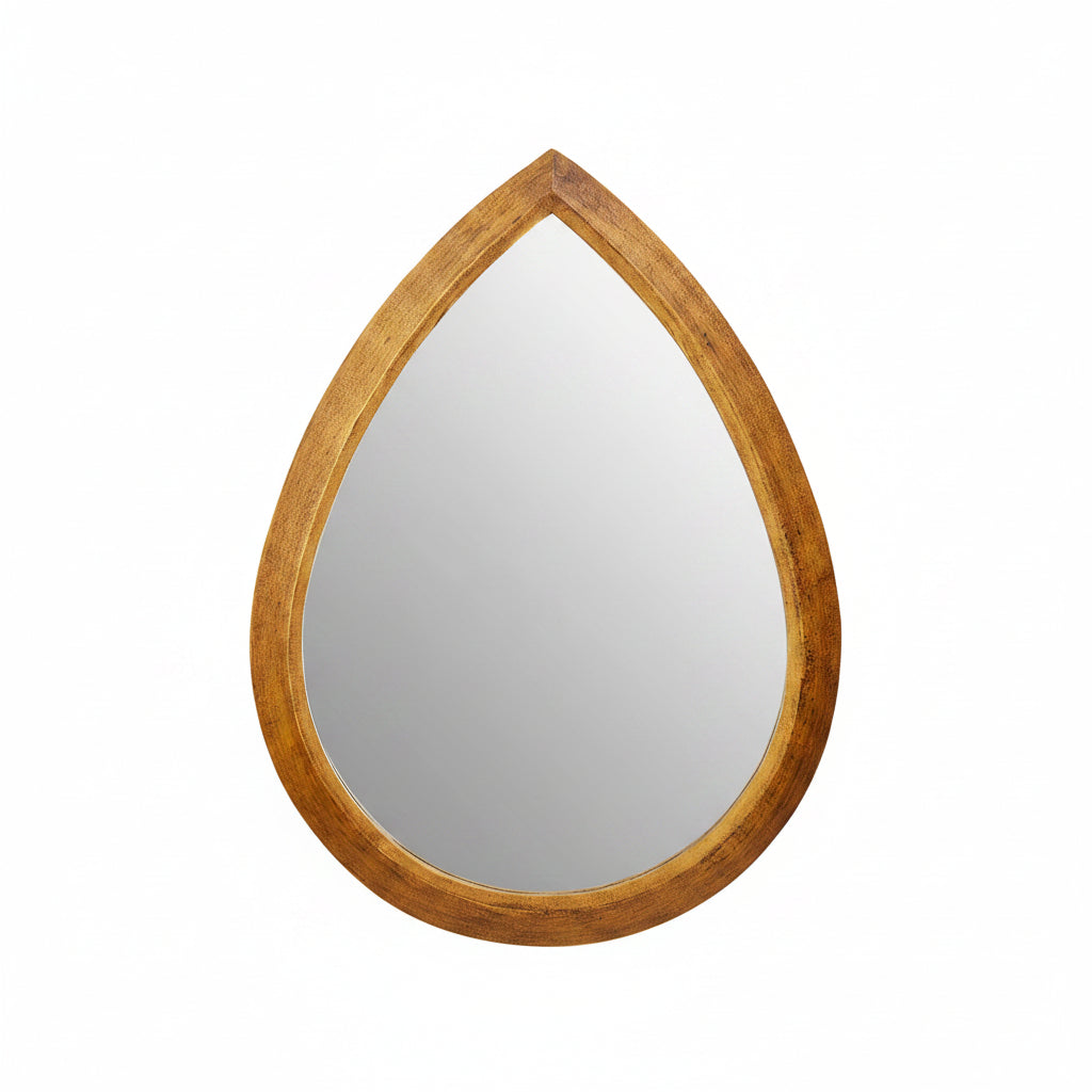 Antique Gold Concrete Teardrop Wall Mirror - The Orchard Home and Gifts
