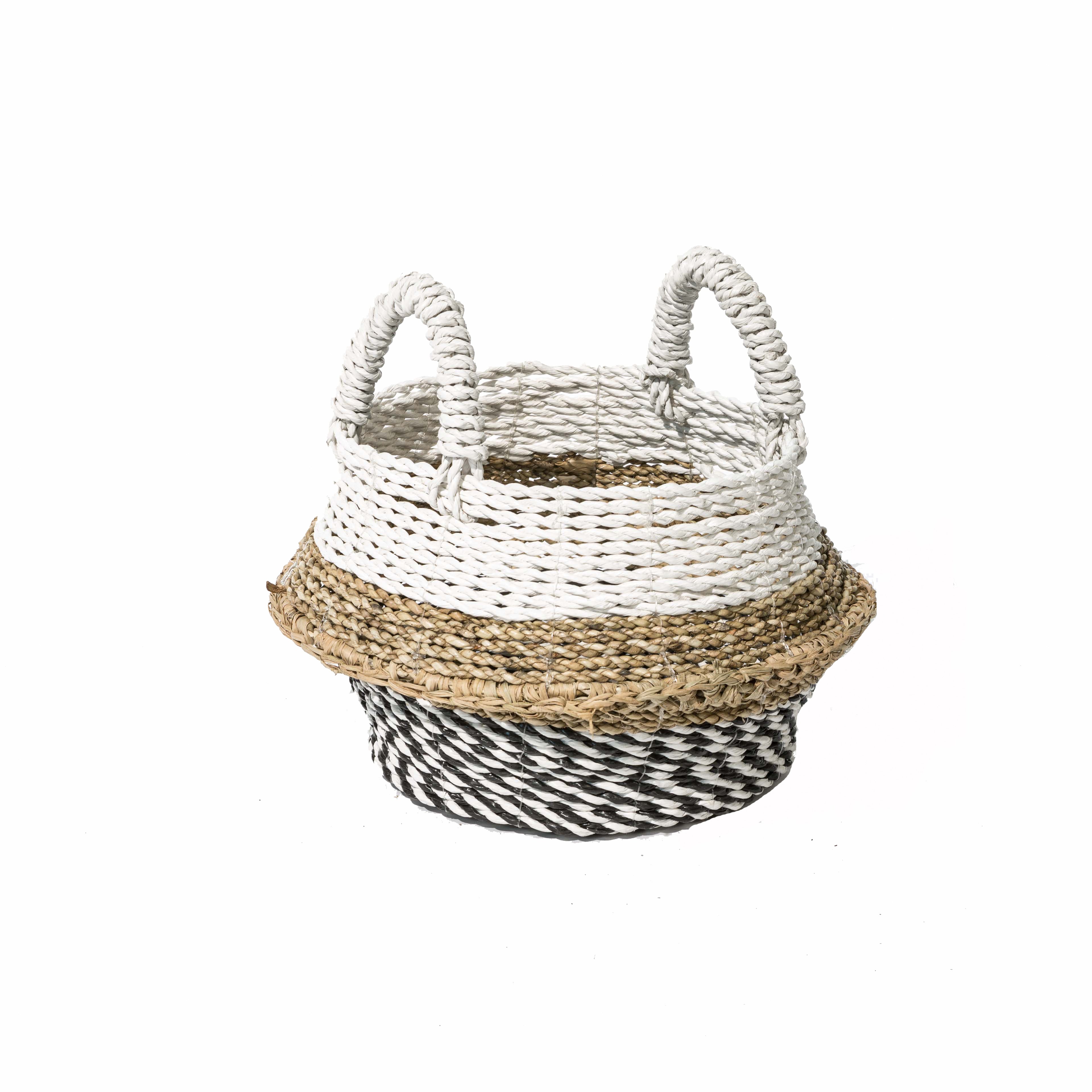 Single White top Seagrass Basket