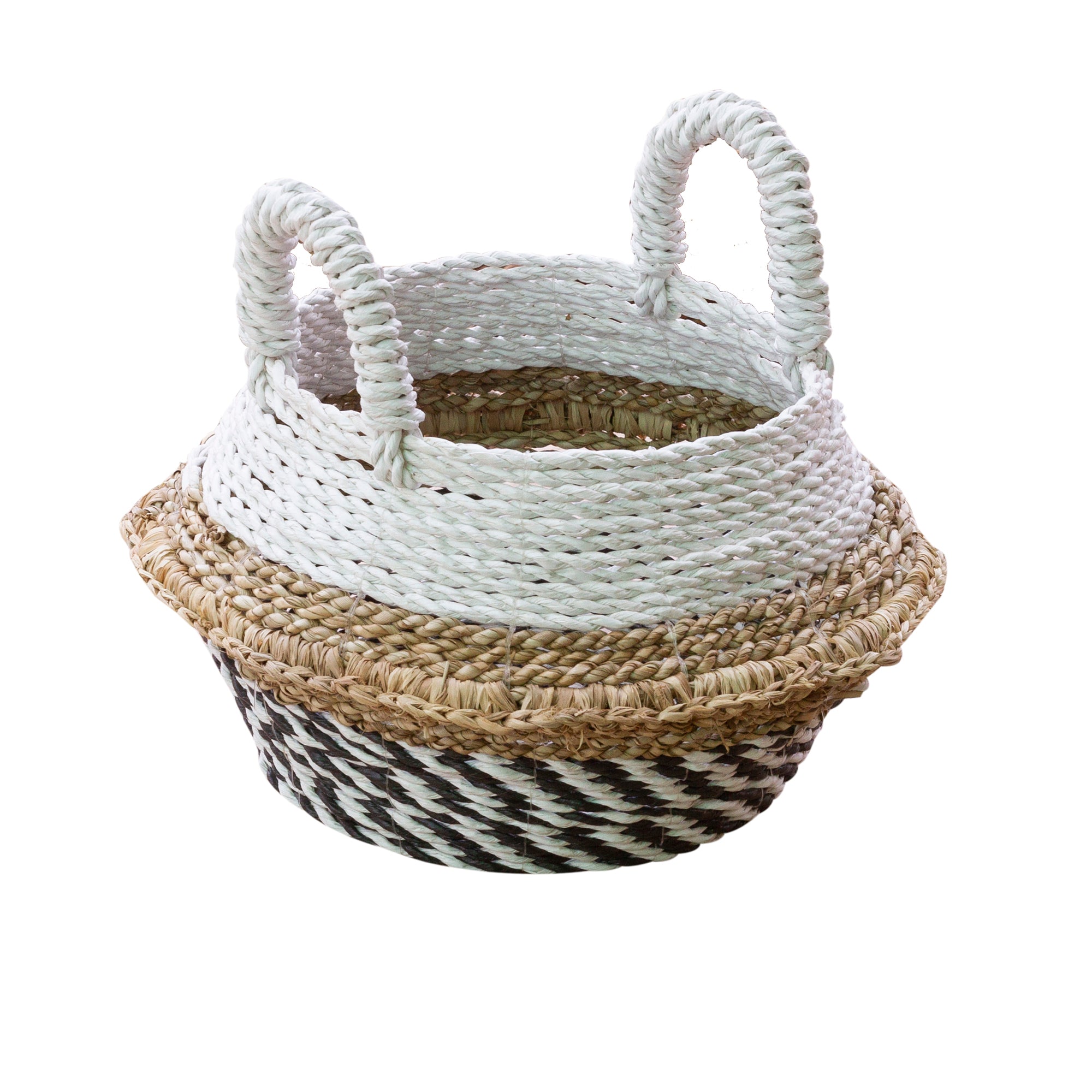 Single White top Seagrass Basket