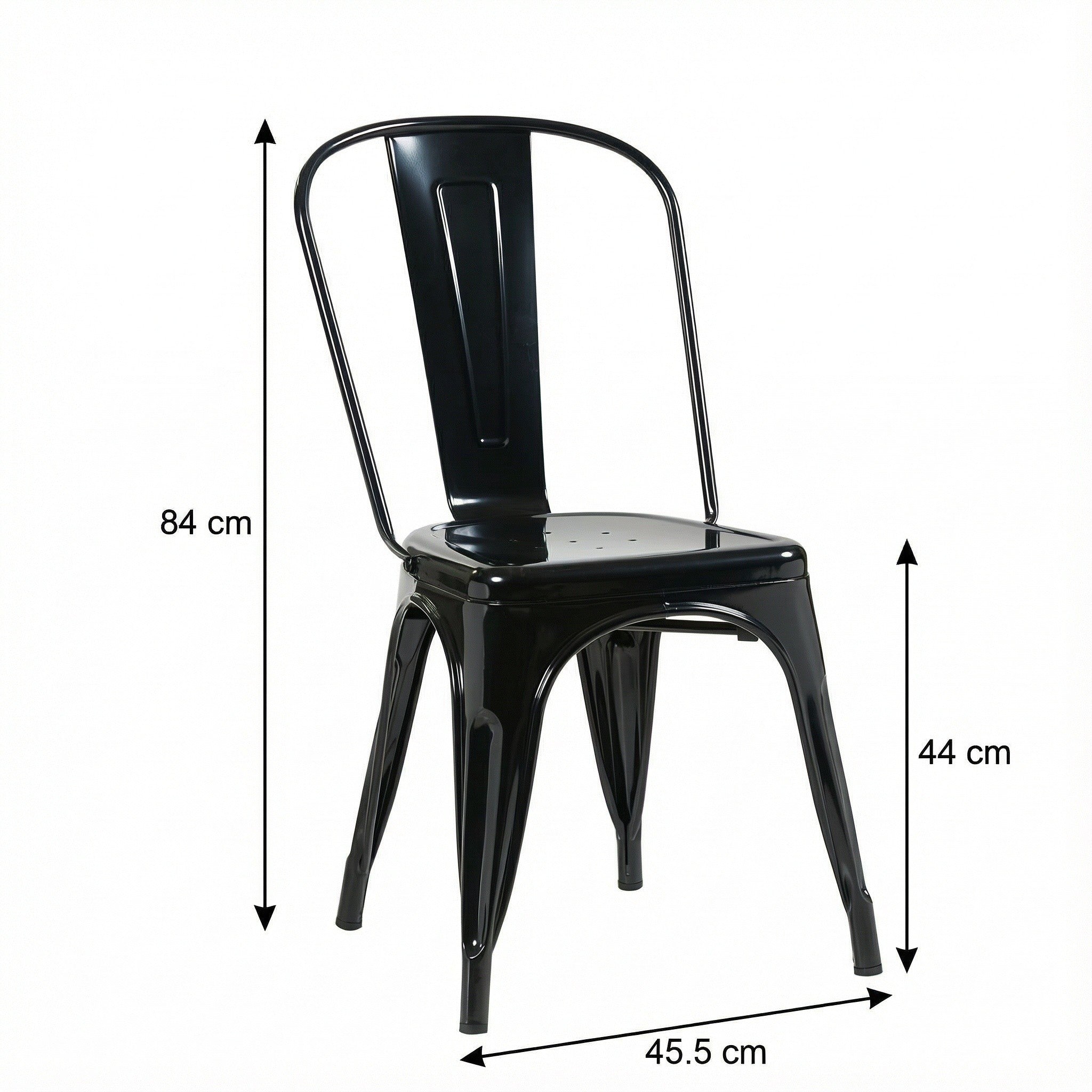 Auberge Set of Four Black Metal Dining Chairs