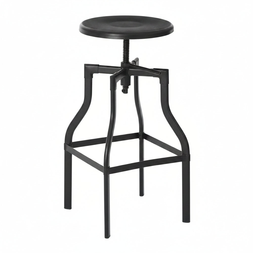 Black Metal Adjustable Bar Stool - The Orchard Home and Gifts