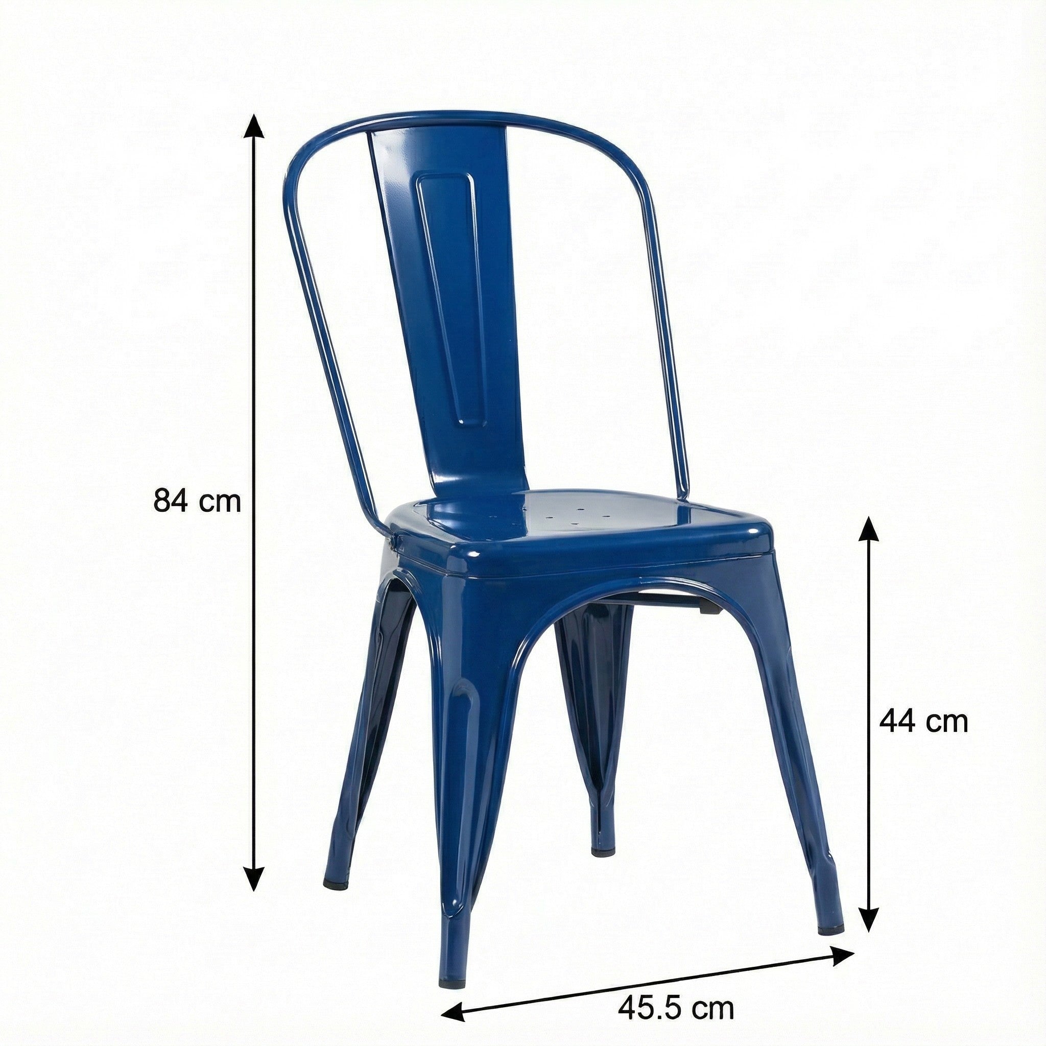 Auberge Set of Four Blue Metal Dining Chairs