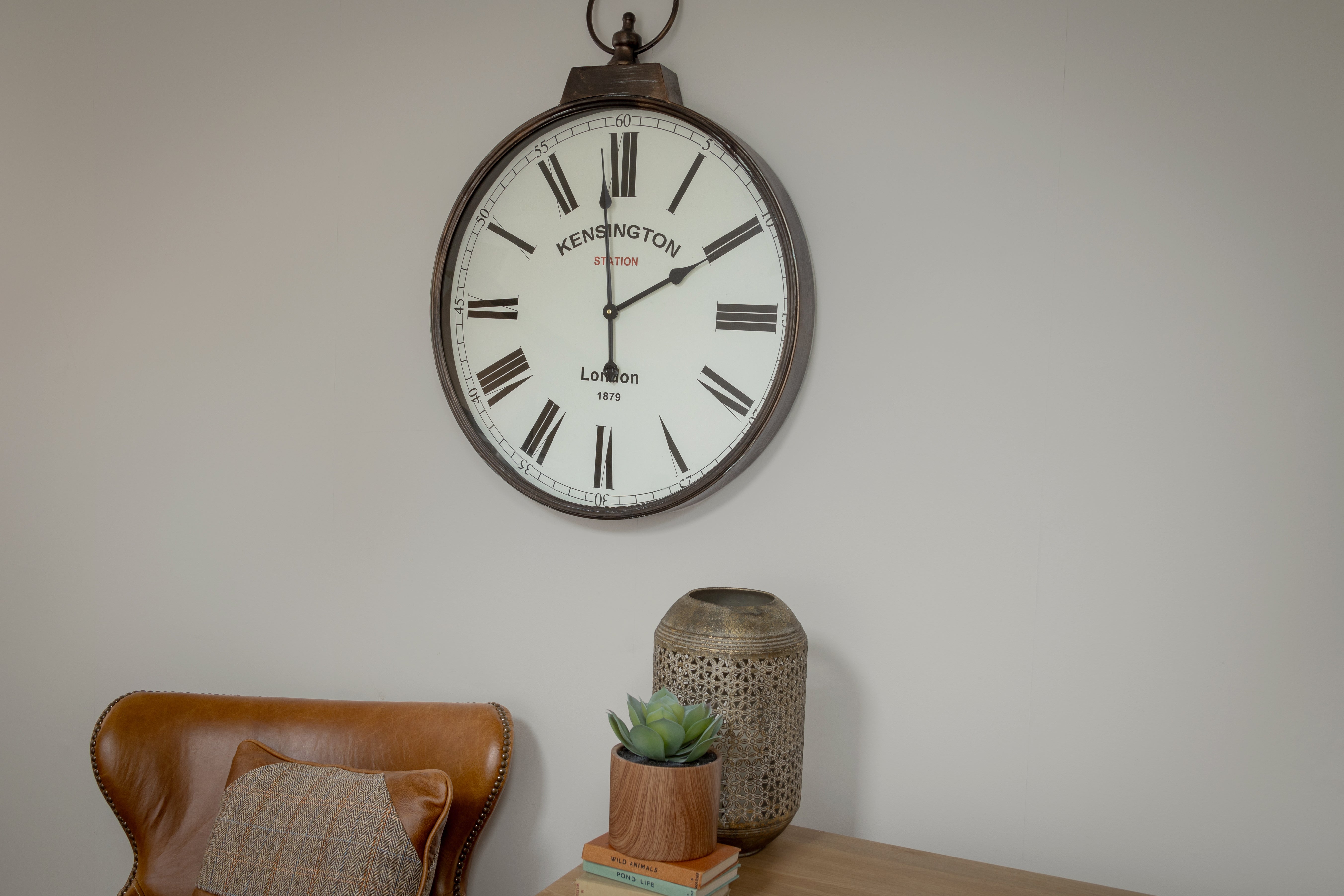 Brass Oversized Kensington Pocket Watch Wall Clock