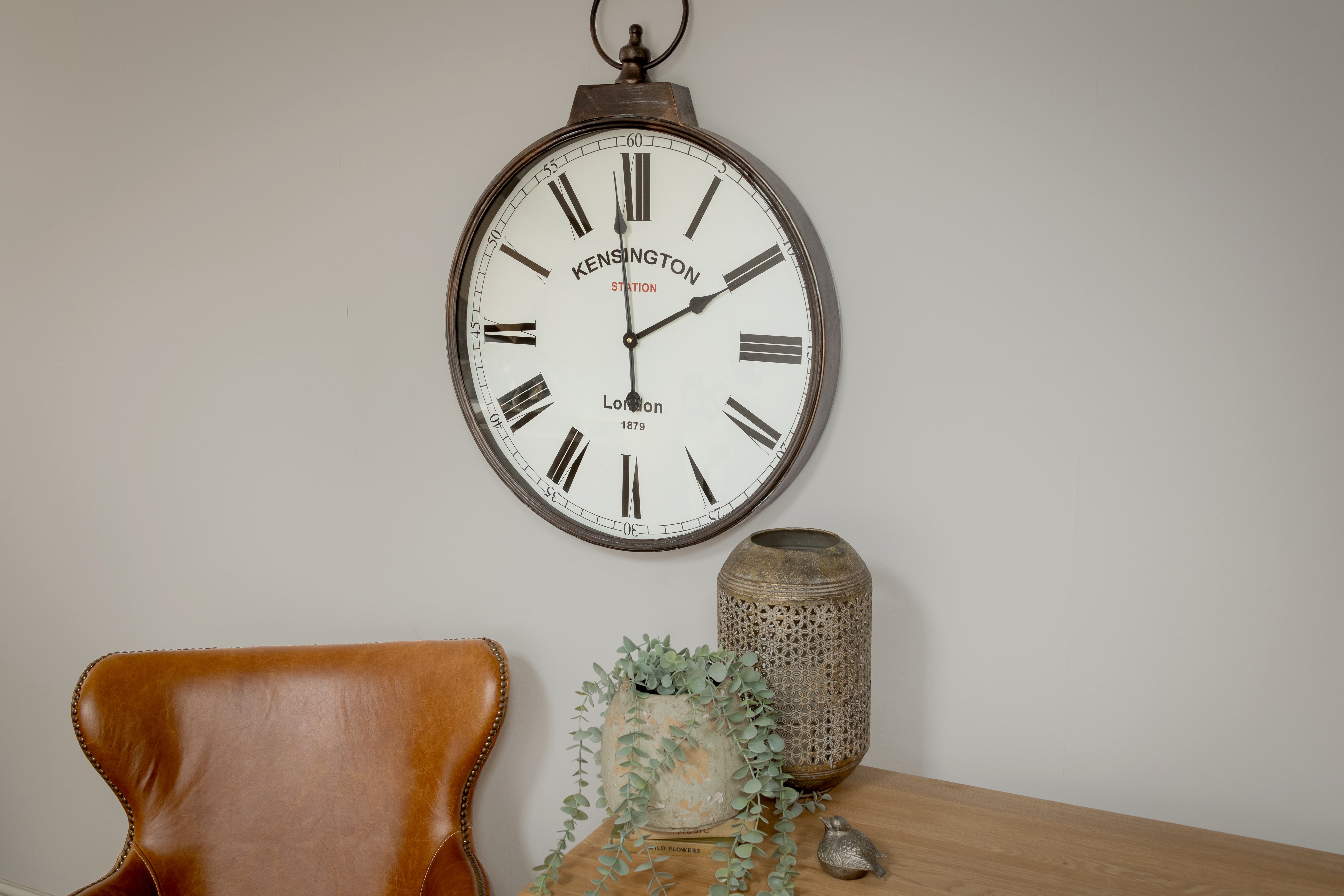 Brass Oversized Kensington Pocket Watch Wall Clock