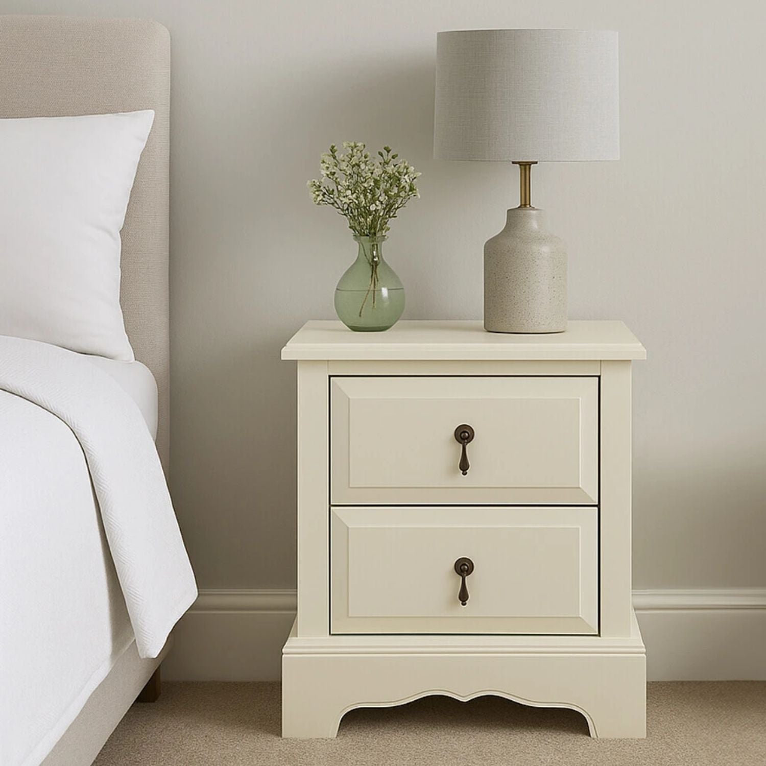 ivory bedside table