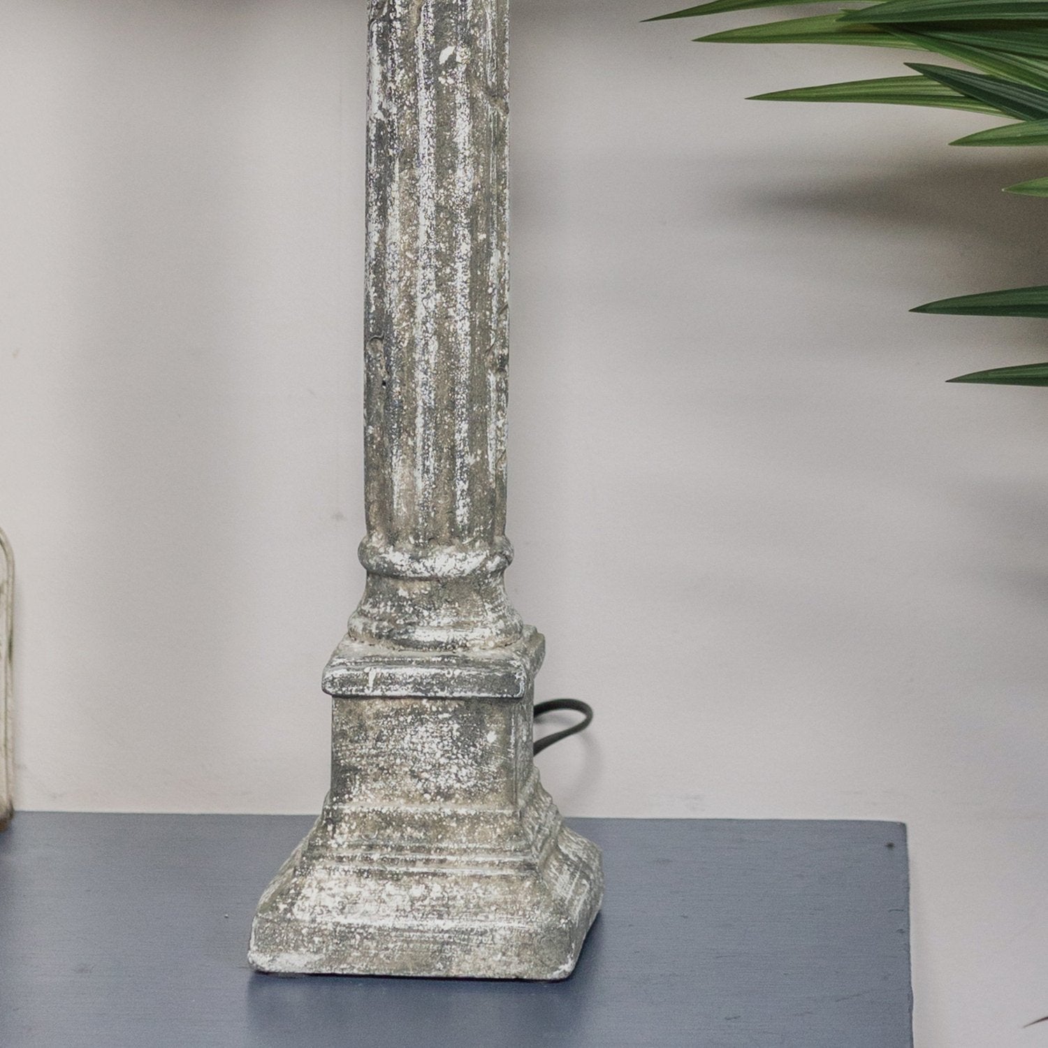 Concrete Stone Effect Pillar Lamp with Shade