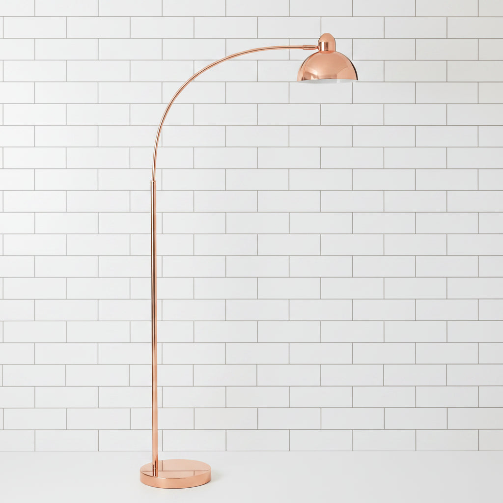 Copper Curved Floor Lamp - The Orchard Home and Gifts