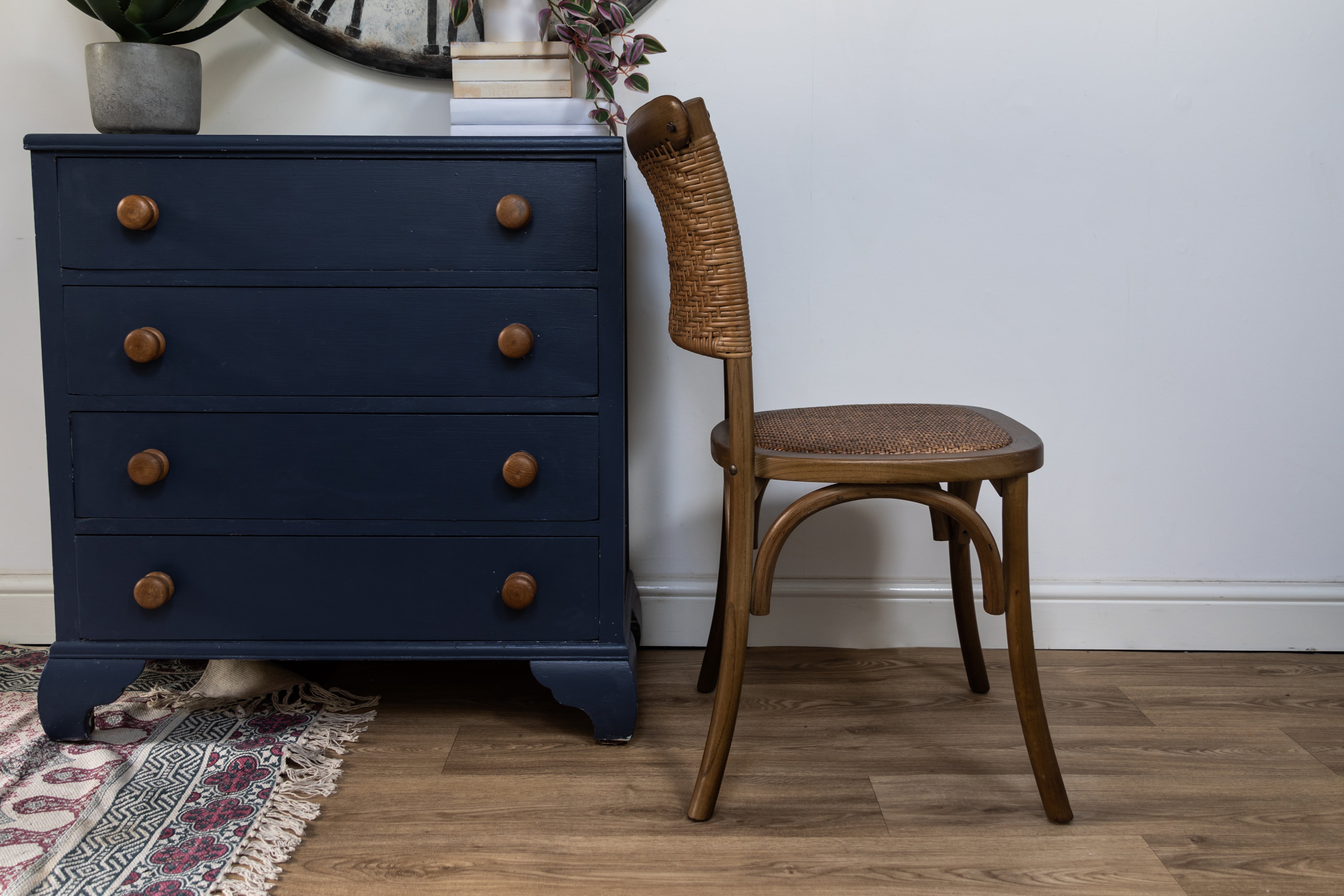 Elm Wood Rattan Dining Chair