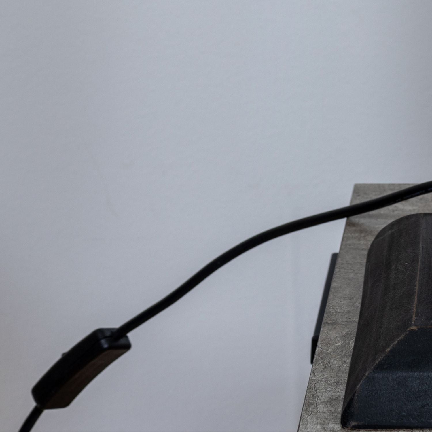 Extra Tall Black Table Lamp with Grey Shade