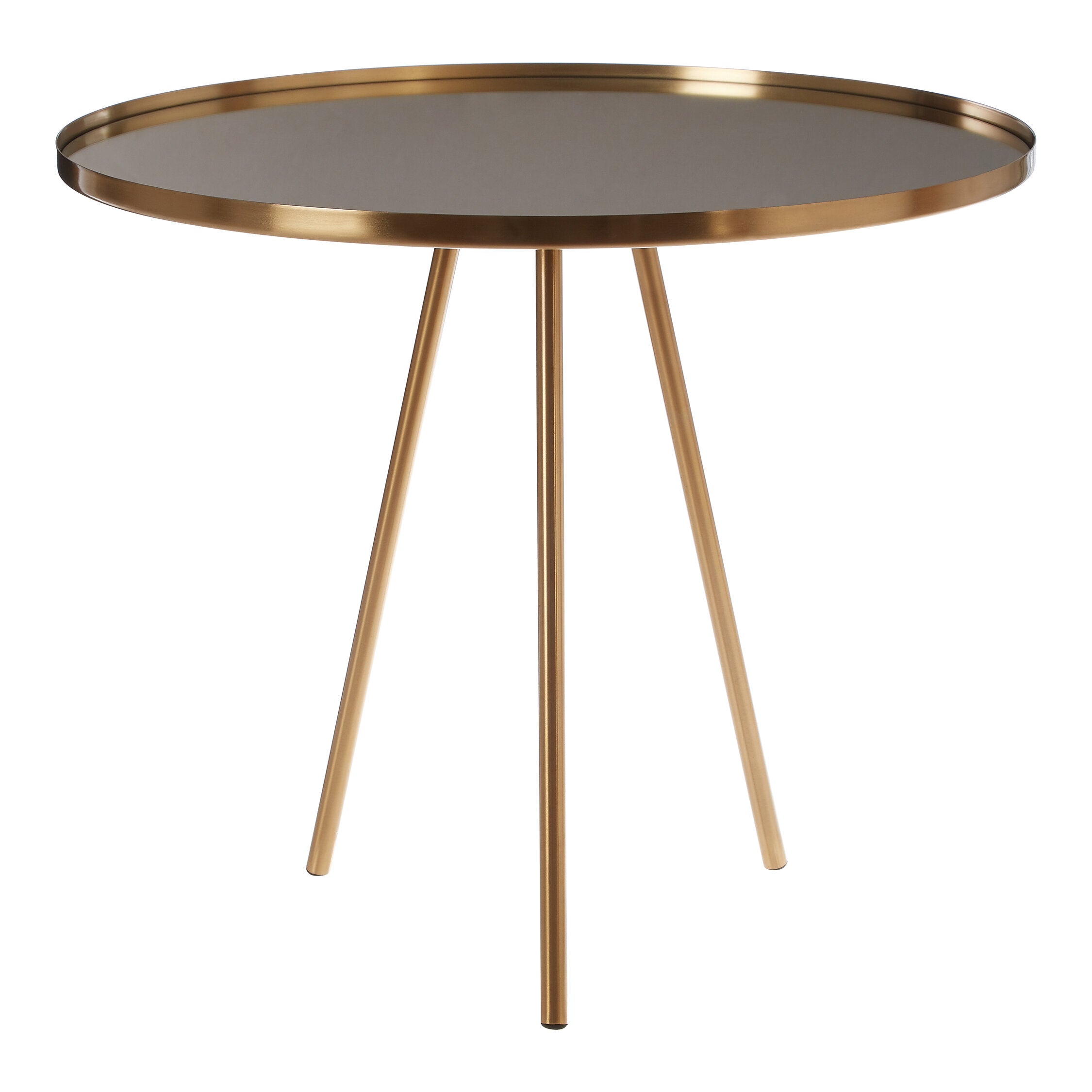 Gold Finish Mirrored Round Side Table - The Orchard Home and Gifts
