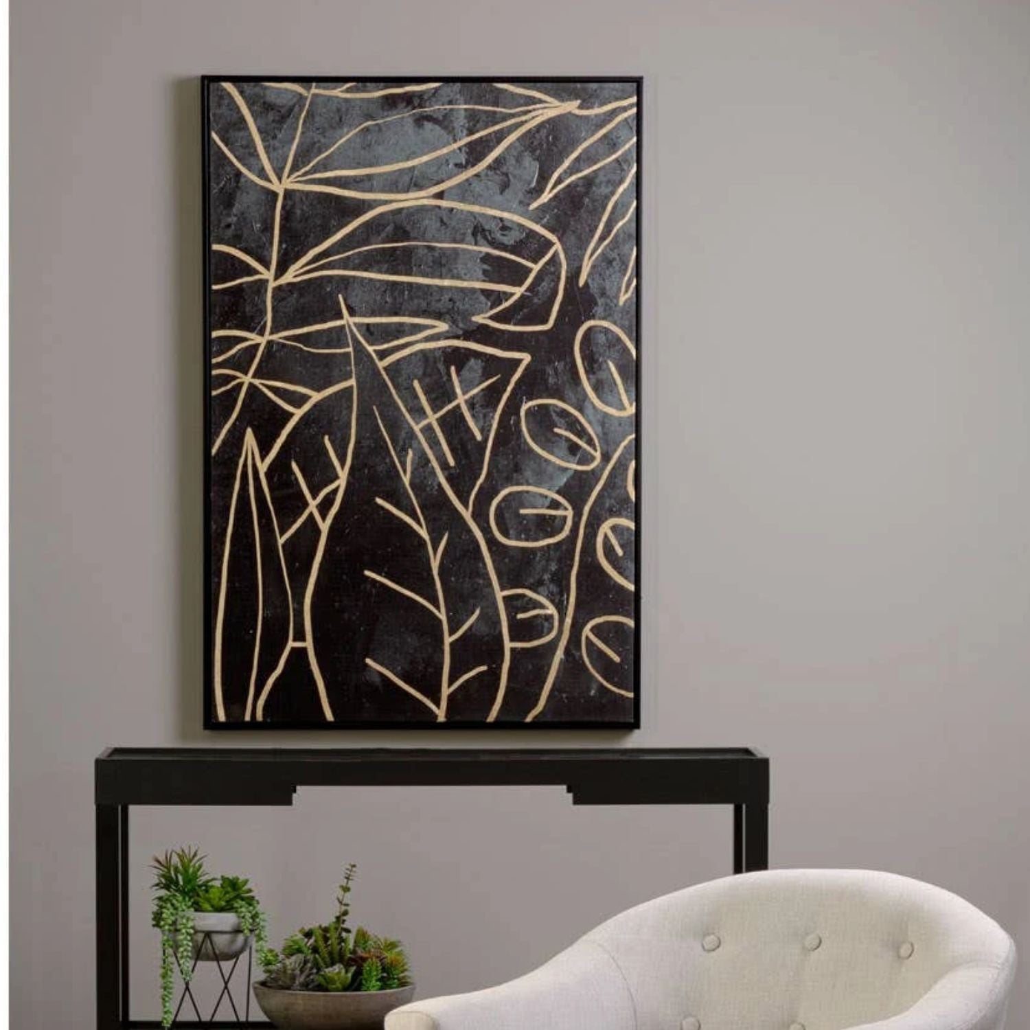 Gold Foil Botanical Canvas Wall Art