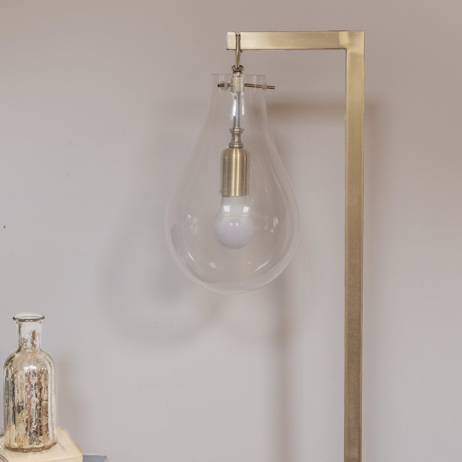 Gold Hanging Bulb Floor Lamp