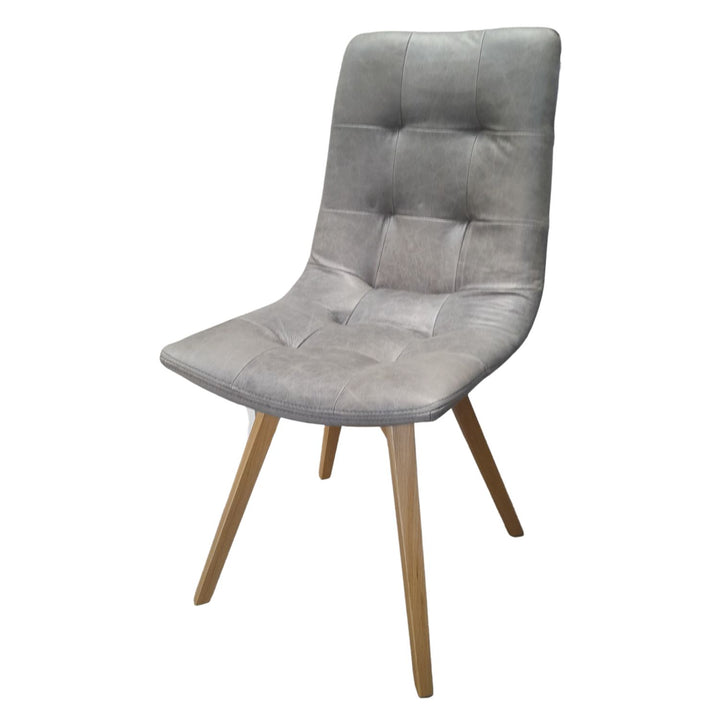 Allegro Grey Cerato Leather Dining Chair - IMPERFECT EX DISPLAY