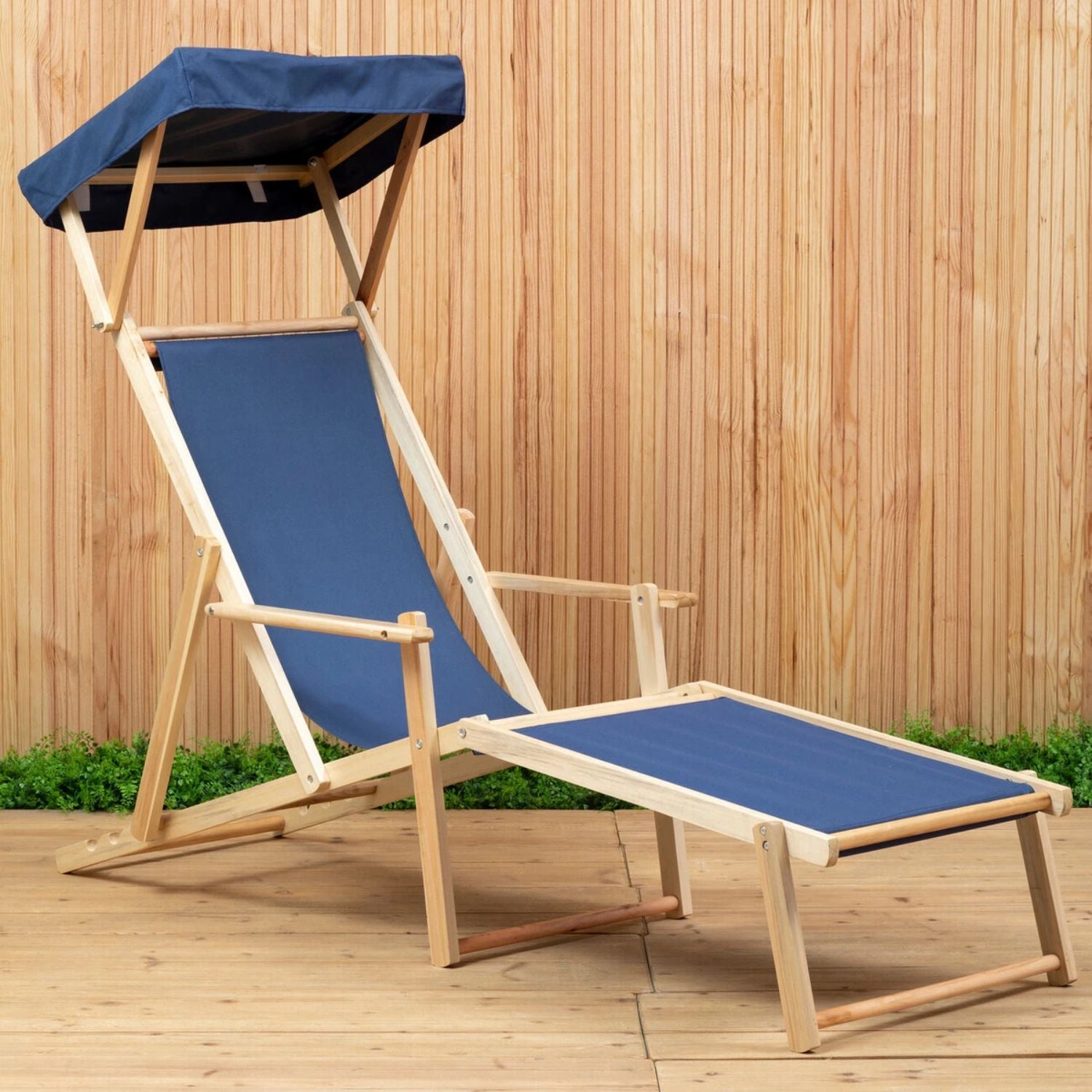 Hampton Blue Wooden Lounger