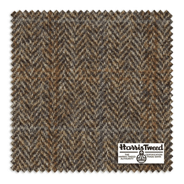 Gamekeeper Thorn Harris Tweed and Brown Cerato Leather Doorstop