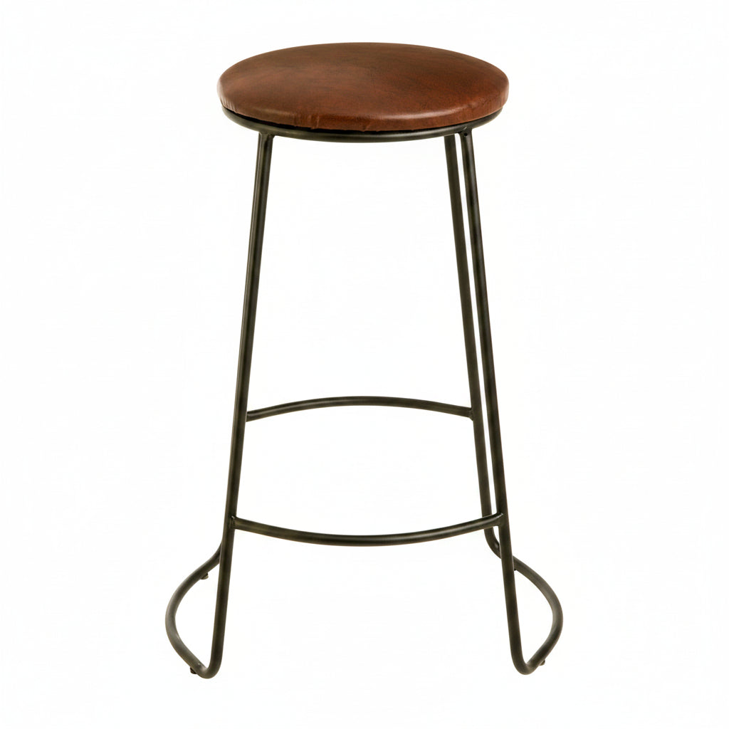 Hoxton Brown Industrial Metal Bar Stool - The Orchard Home and Gifts