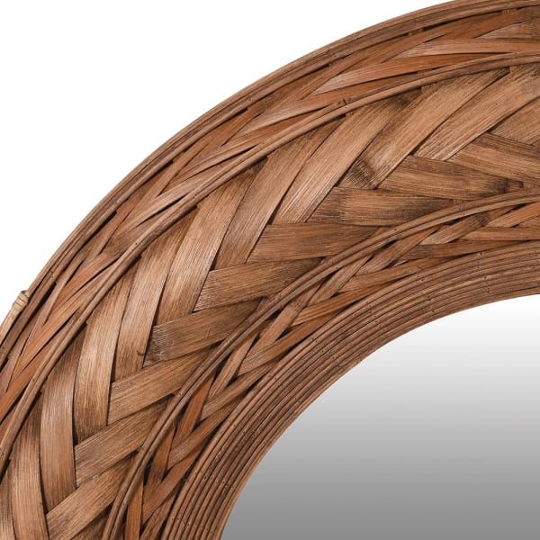 Woven Bamboo Round Wall Mirror