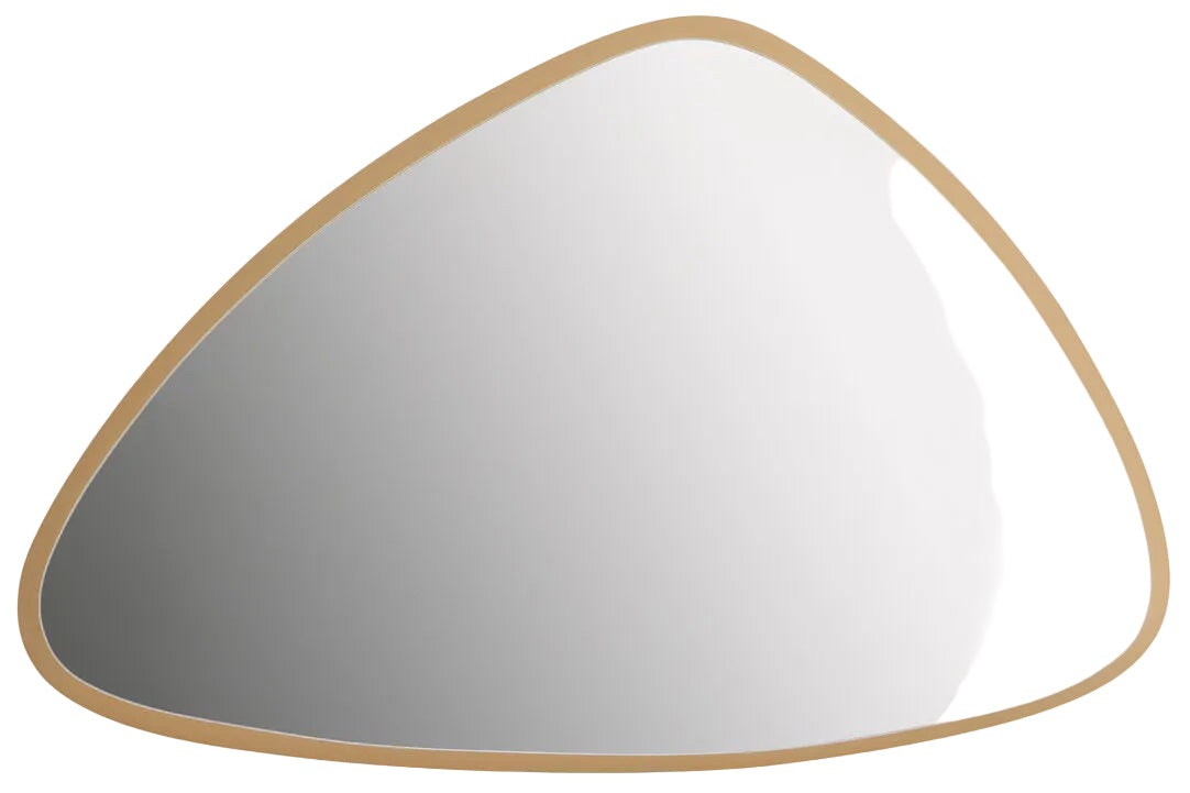 Large Curved Edge Gold Triangular Wall Mirror