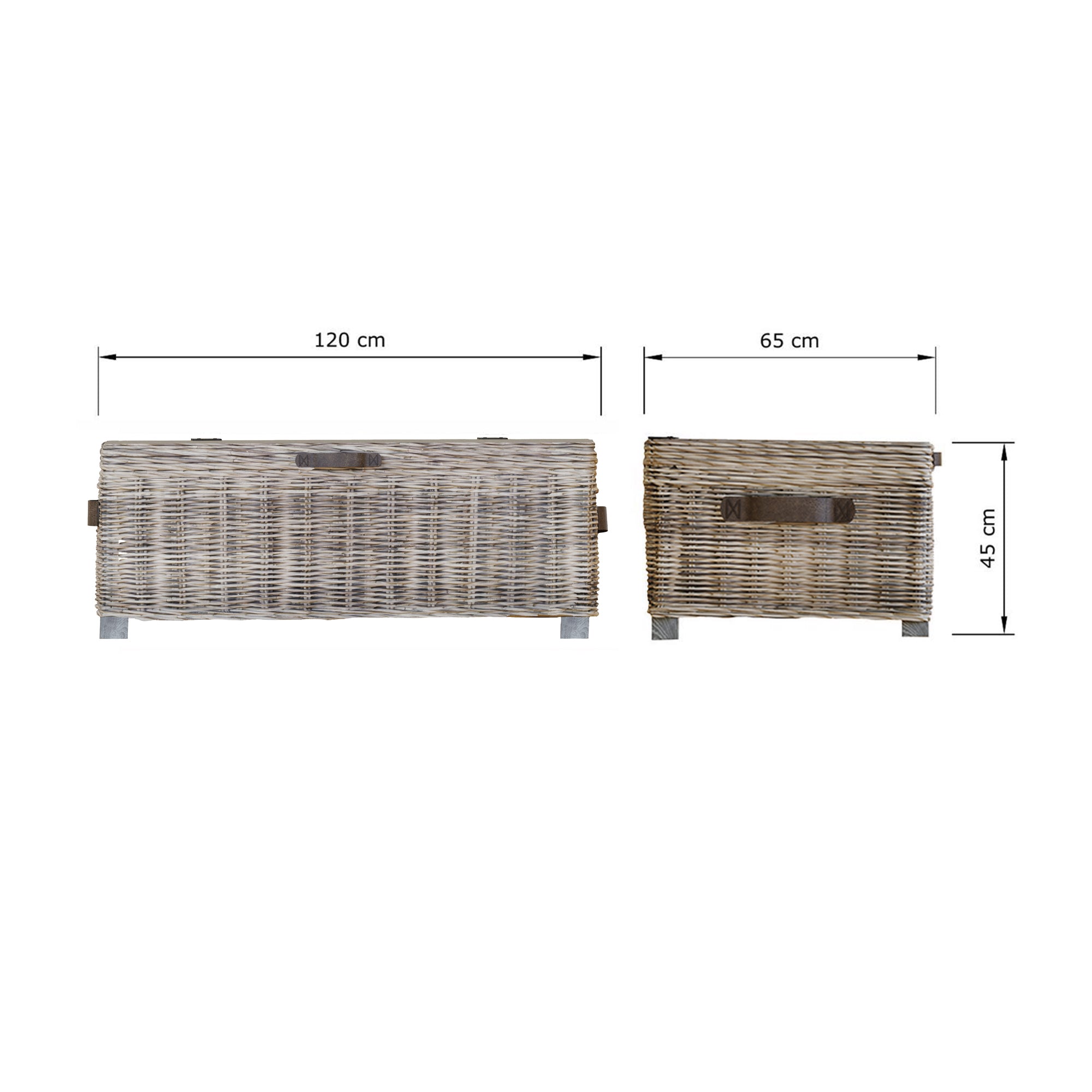 Washed Rattan Storage Coffee Table - The Orchard Home and Gifts