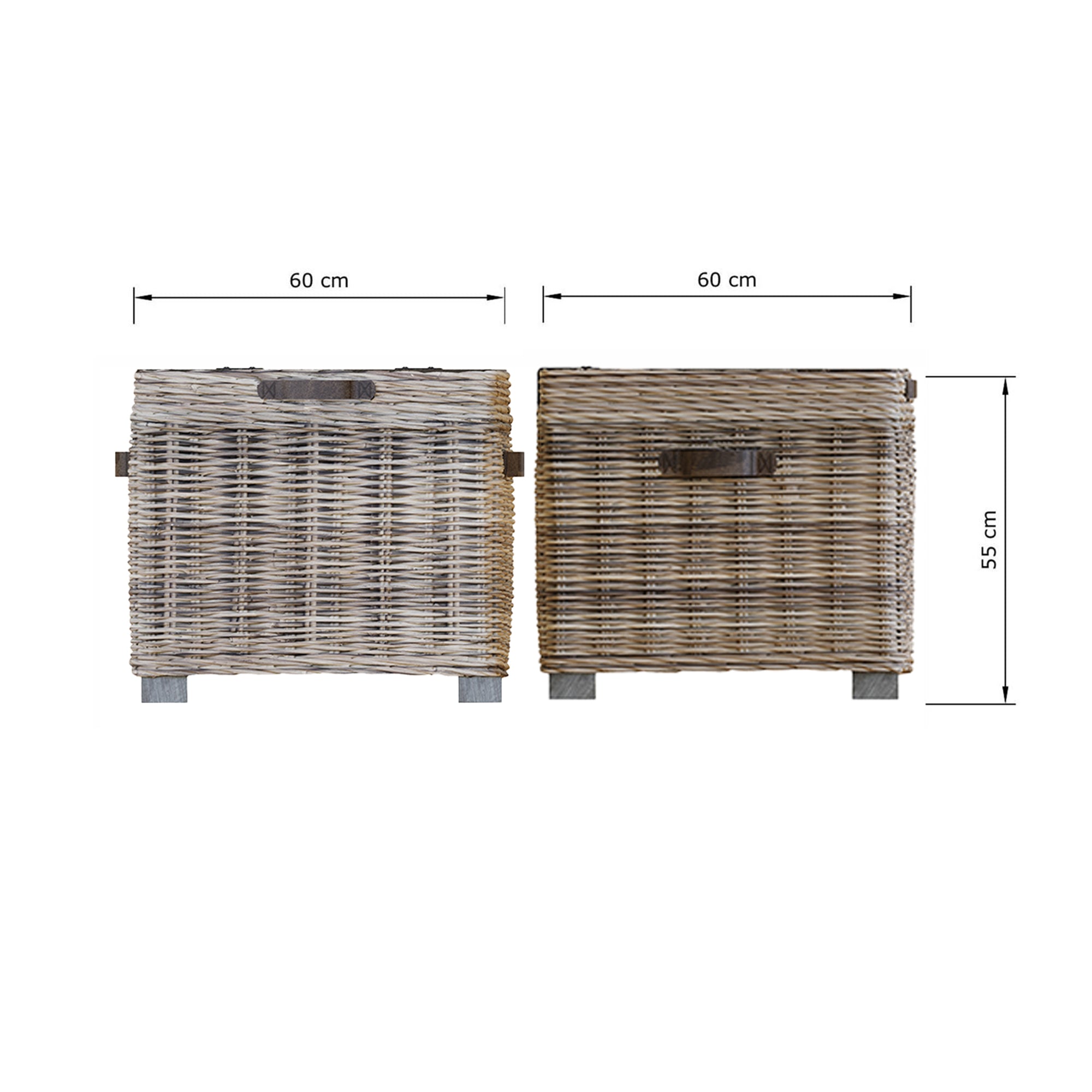 Washed Rattan Storage Side Table - The Orchard Home and Gifts