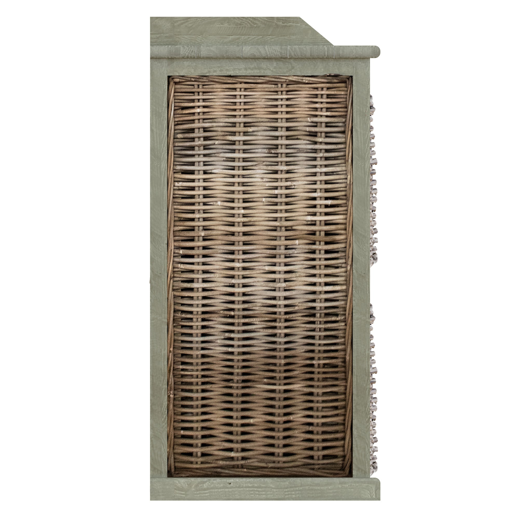 Washed Rattan Four Drawer Basket One Shelf Chest - The Orchard Home and Gifts