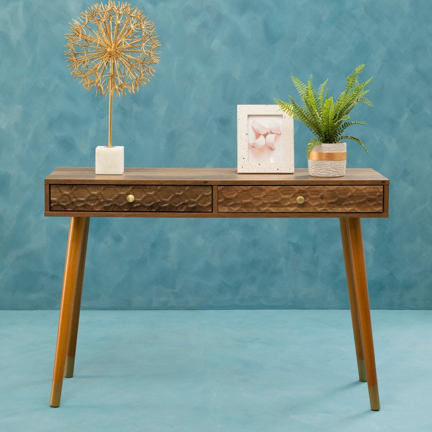 Malin Wood Veneer Two Drawer Console Table - The Orchard Home and Gifts