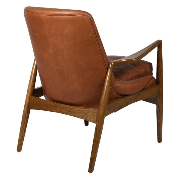 Mid Century Tan Vintage Leather Armchair