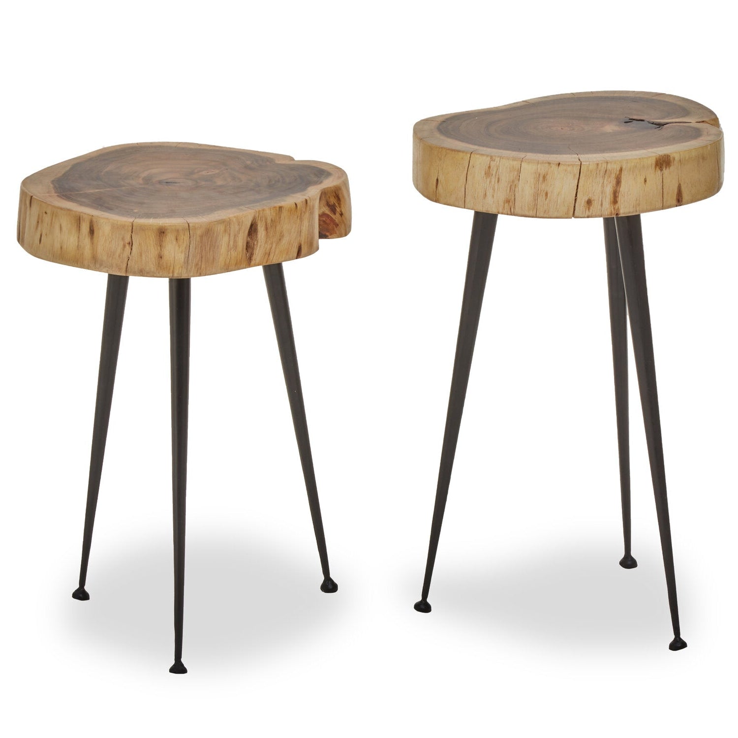 Mikka Acacia Wood Set of Two Side Tables - The Orchard Home and Gifts