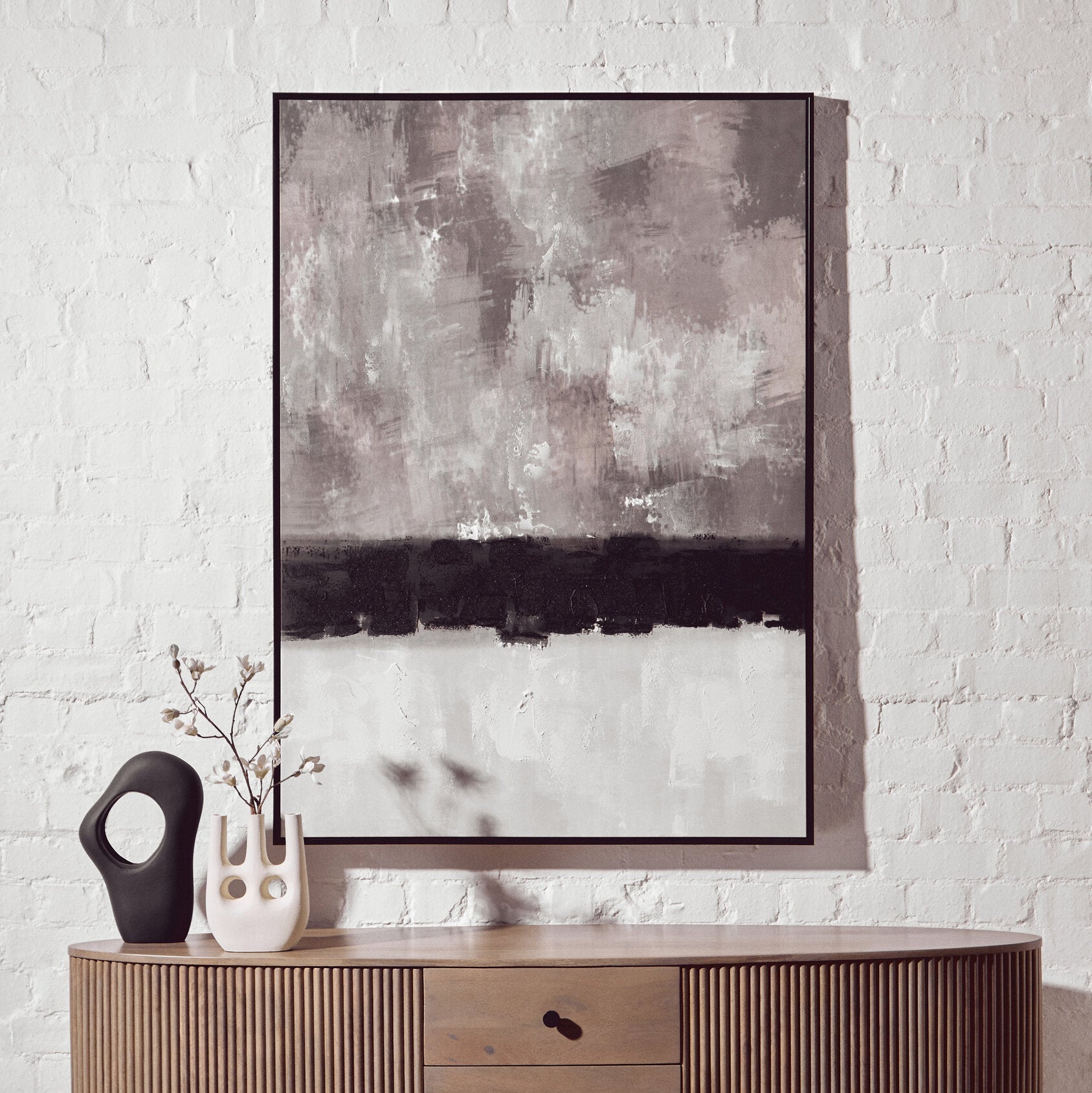 Monochrome Textured Canvas Wall Art - The Orchard Home and Gifts