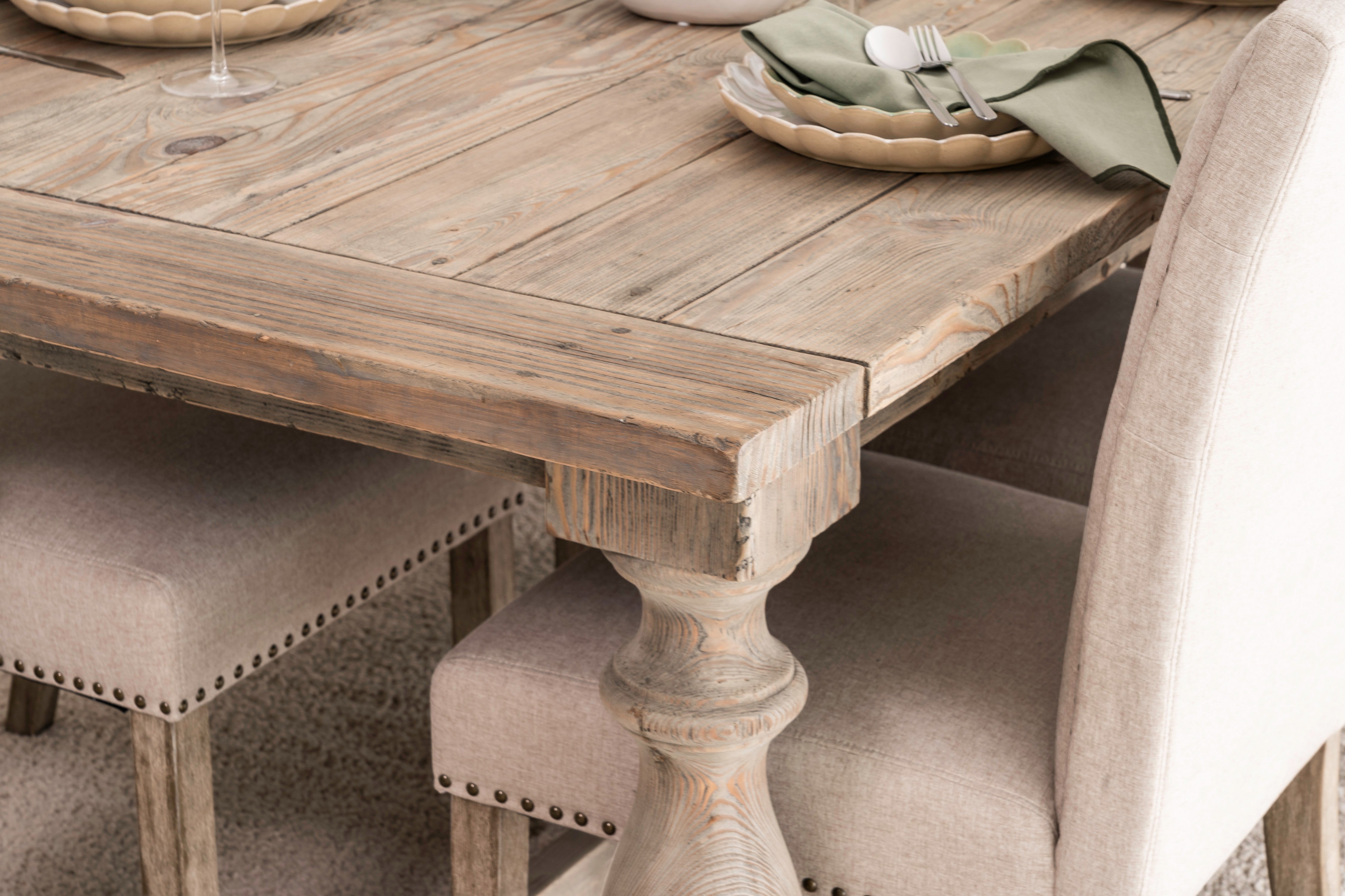 Blakeney Weathered Pine Refectory Dining Table - The Orchard Home and Gifts