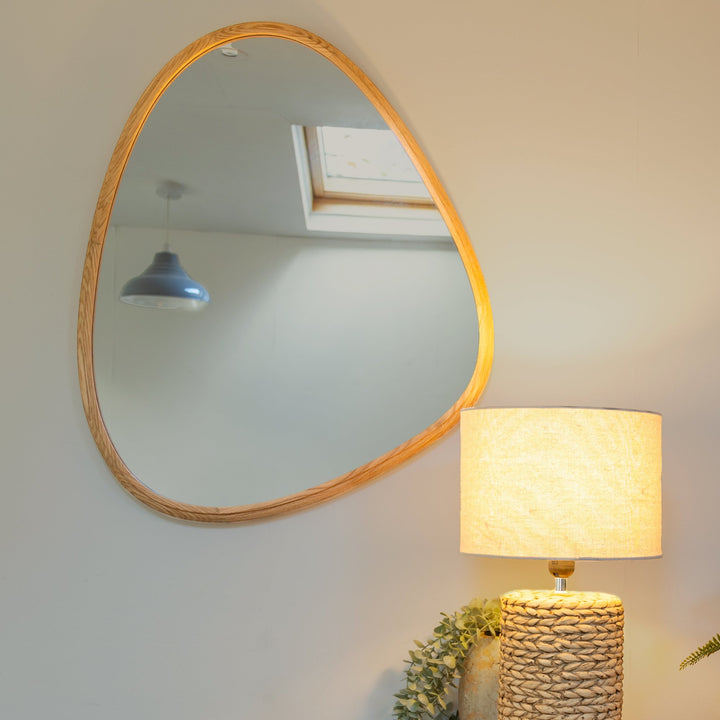 Natural Oak Teardrop Wall Mirror Small or Large