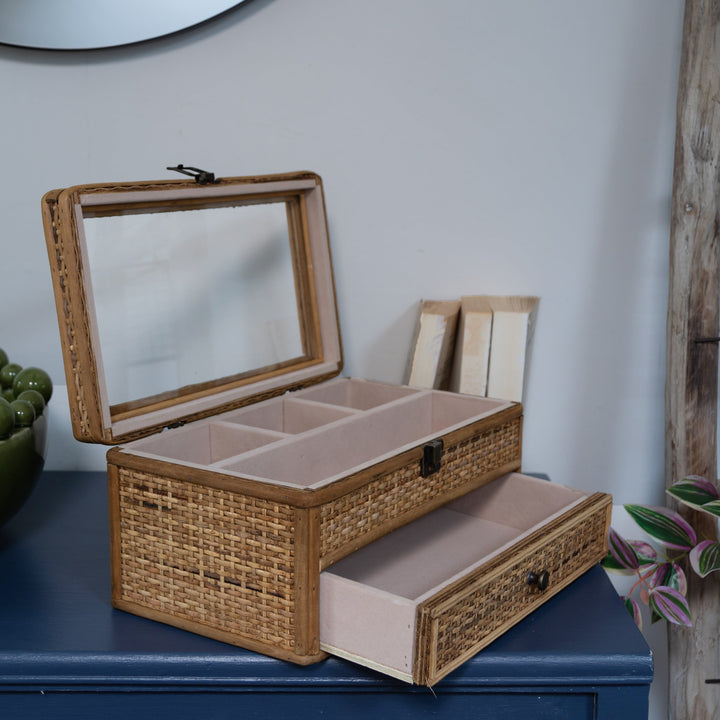 Natural Rattan Jewellery Storage Box