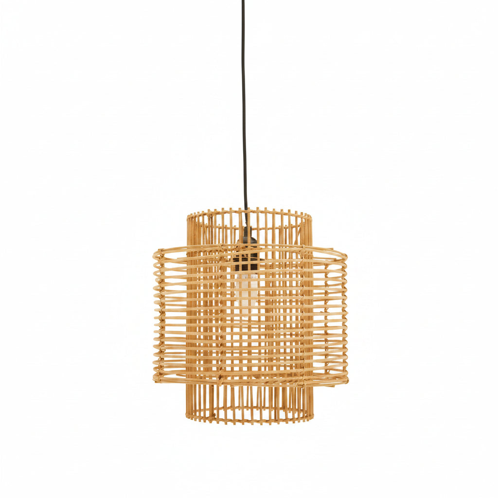 Natural Rattan Overlapping Pendant Light - The Orchard Home and Gifts