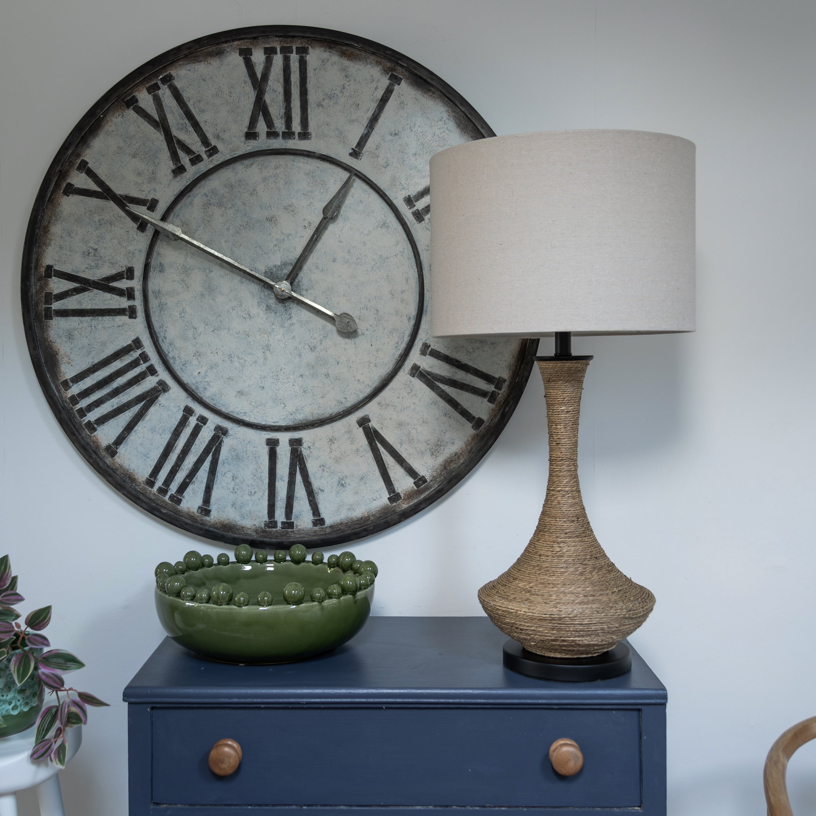 Natural Rope Table Lamp with Linen Shade