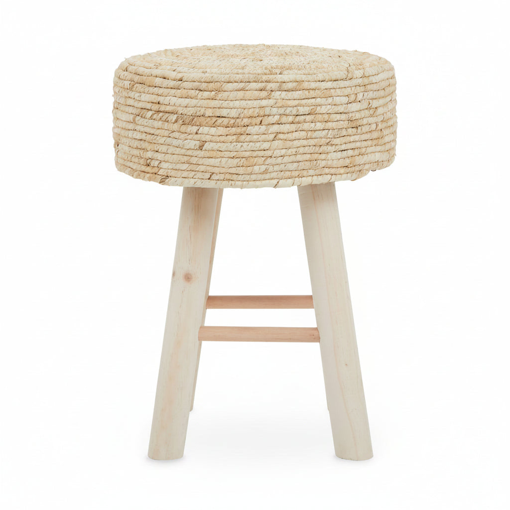 Natural Rope and Wood Low Stool - The Orchard Home and Gifts