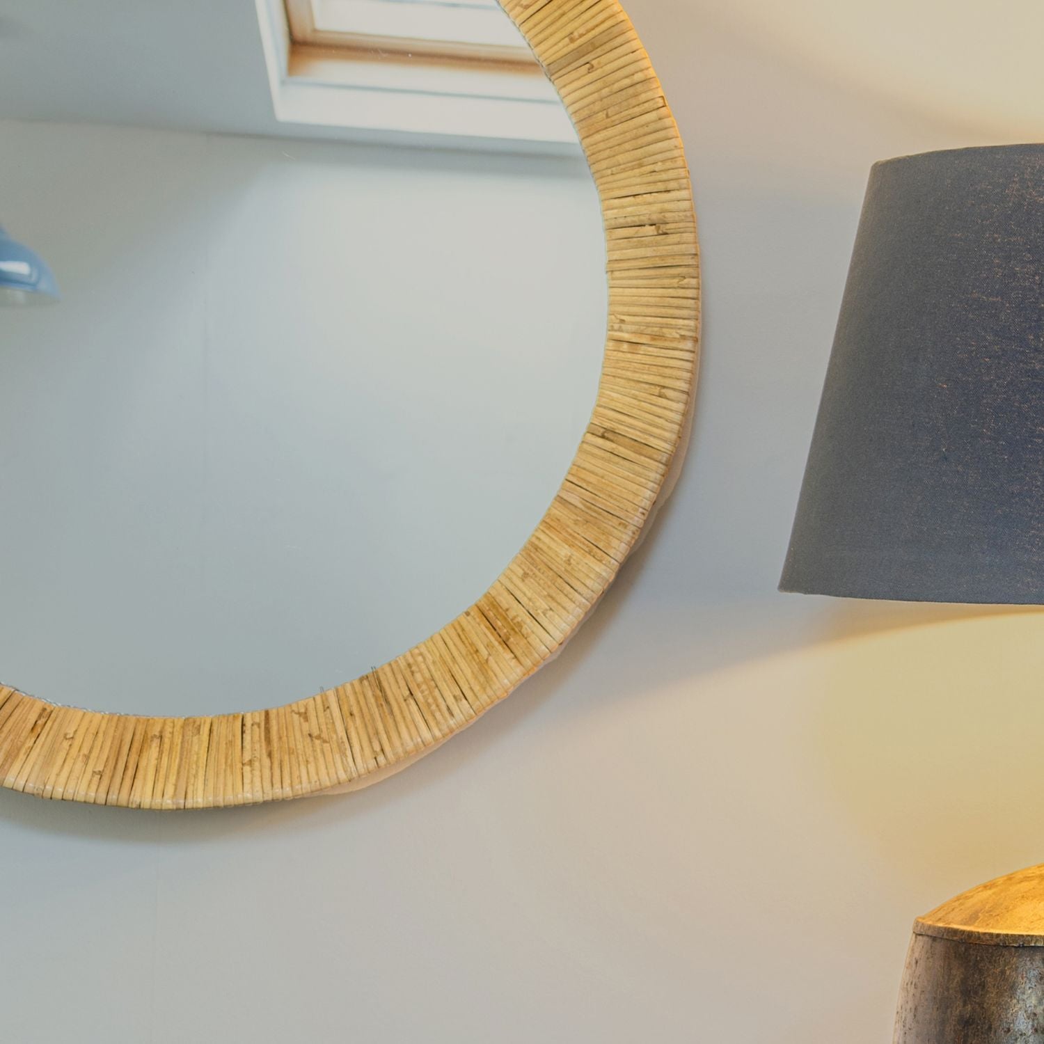 Natural Rattan Round Wall Mirror