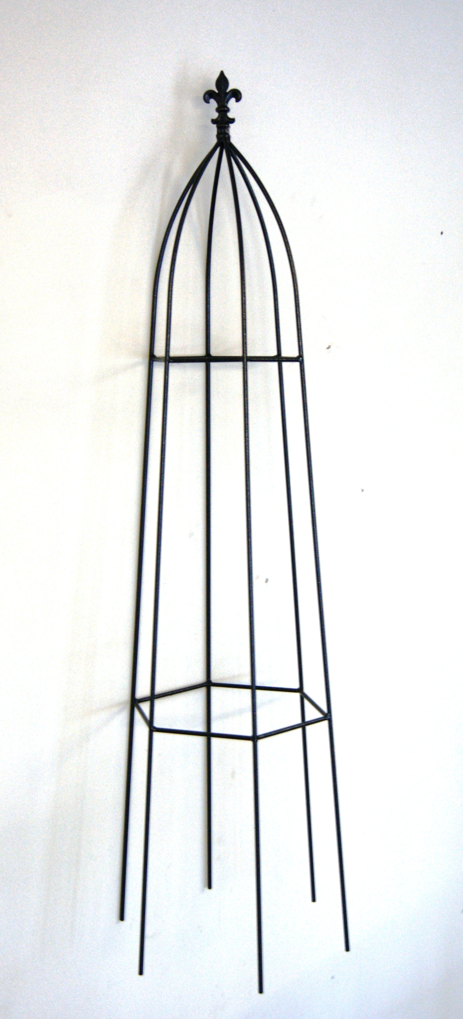 Gothic Outdoor Black Steel Garden Support Obelisk Tower Made in UK