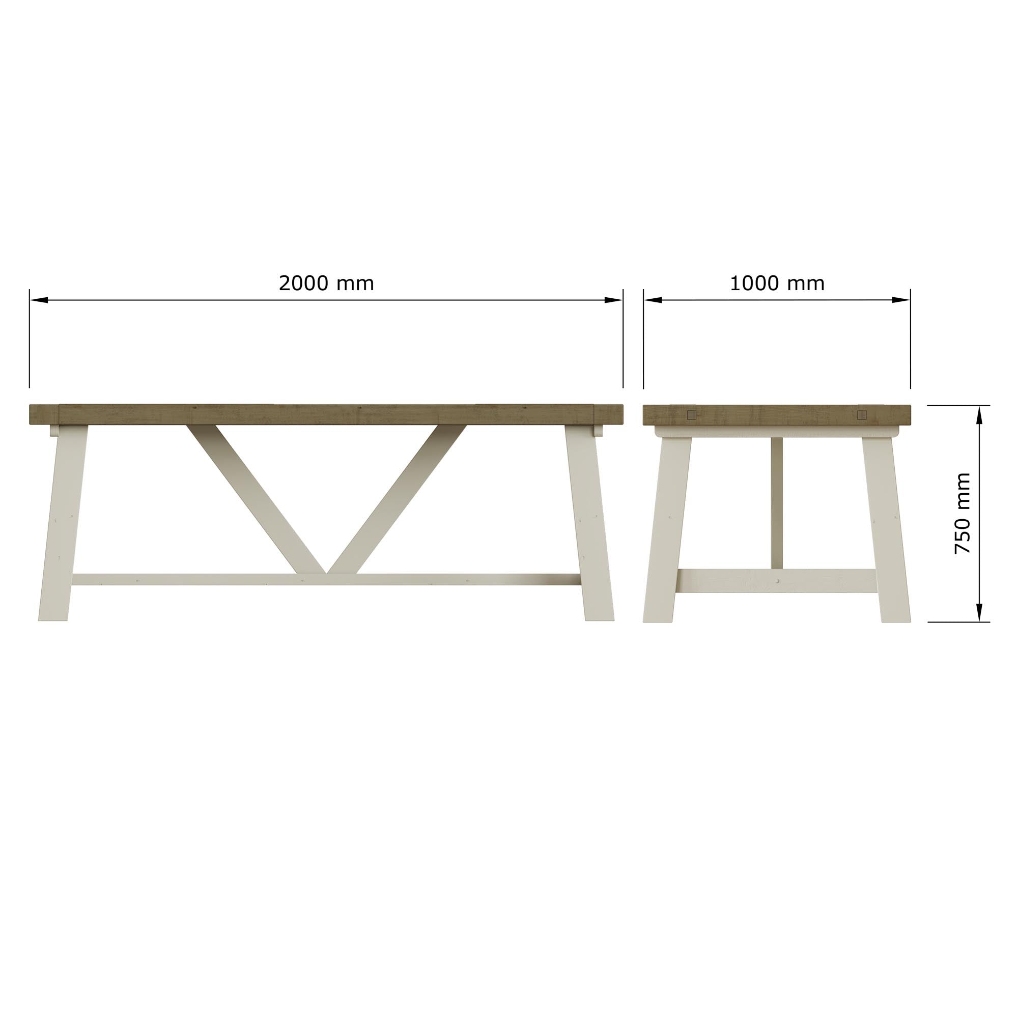 Rowico Purbeck Tahoe Reclaimed Wood Large Farmhouse Dining Table - The Orchard Home and Gifts
