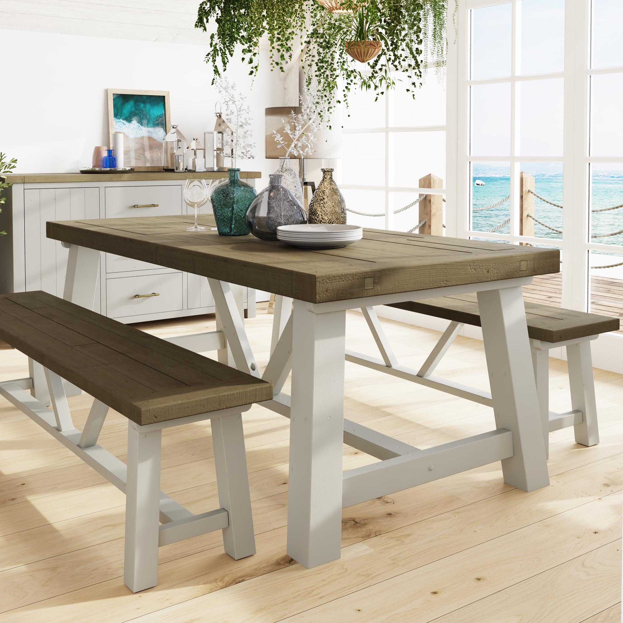 Rowico Purbeck Tahoe Reclaimed Wood Large Farmhouse Dining Table - The Orchard Home and Gifts