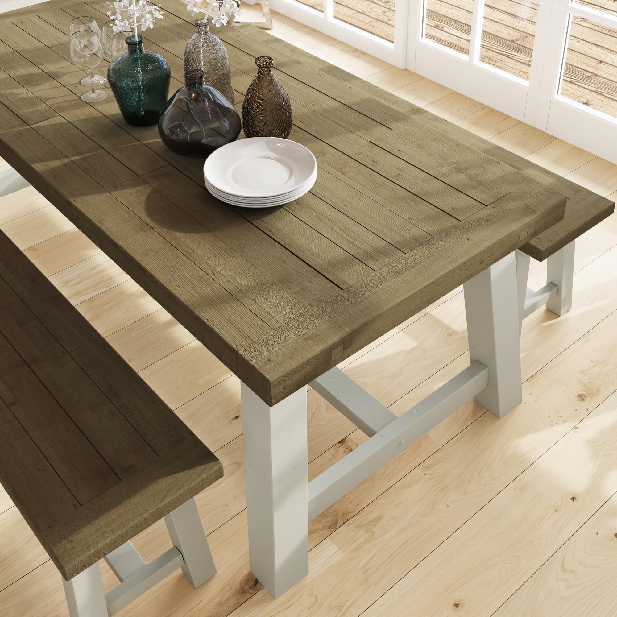 Rowico Purbeck Tahoe Reclaimed Wood Large Farmhouse Dining Table - The Orchard Home and Gifts
