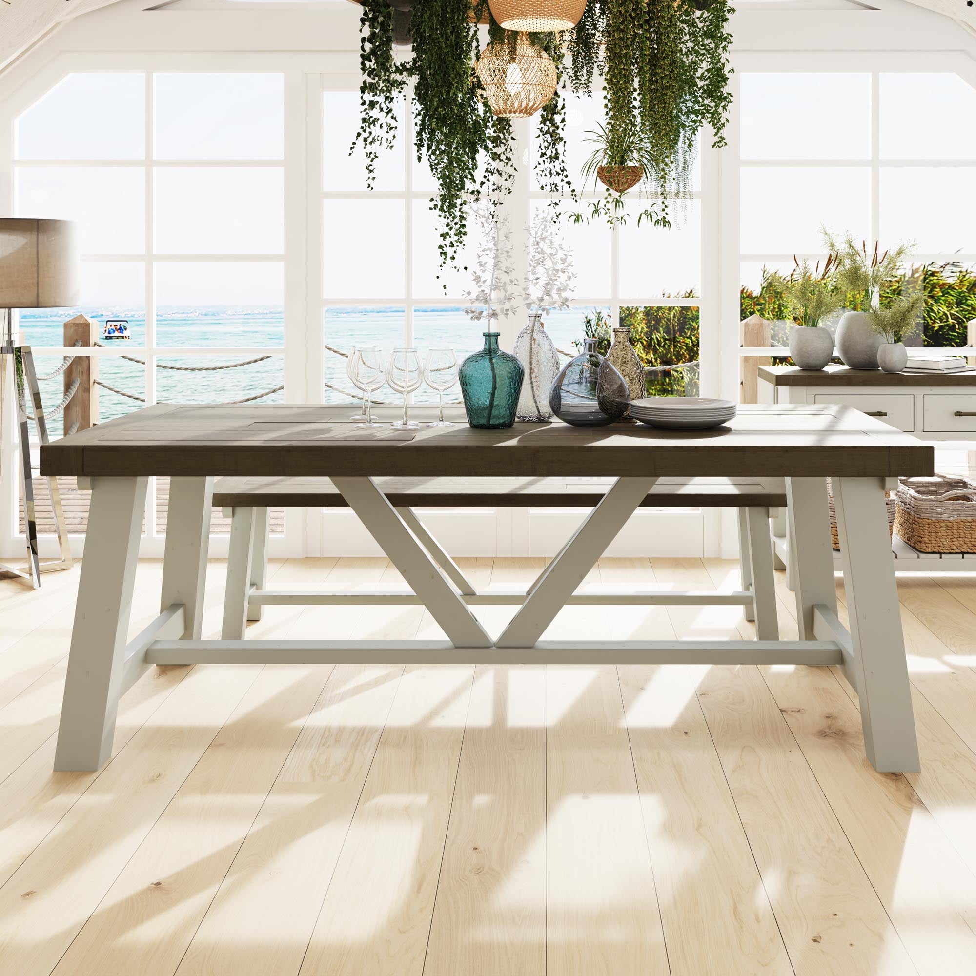Rowico Purbeck Tahoe Reclaimed Wood Large Farmhouse Dining Table - The Orchard Home and Gifts